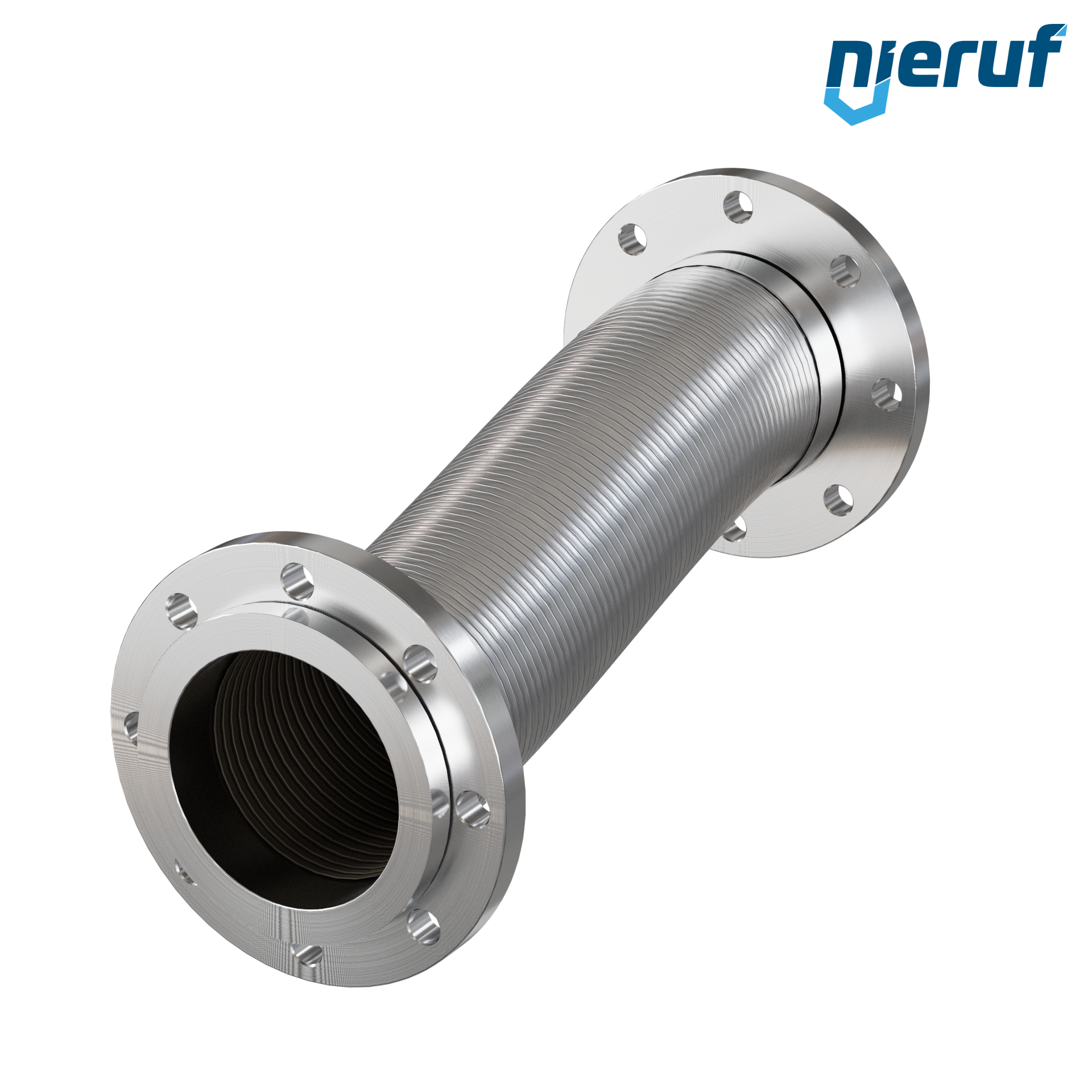 Tubo corrugato in acciaio inossidabile ES01 DN150 - 6" pollici con treccia doppia e flangia girevole Lunghezza 1000 mm