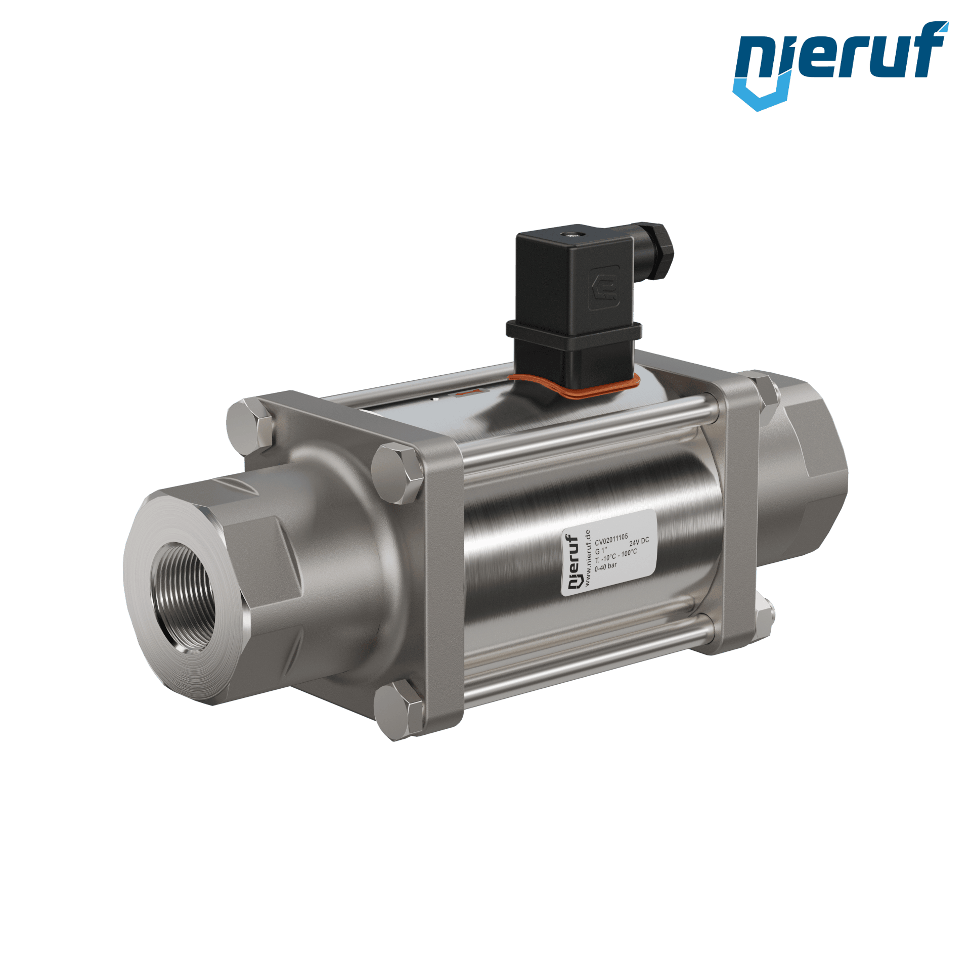valvola coassiale 1" pollici filettatura interna - DN25 acciaio inossidabile 24V DC NO - per applicazione con acqua