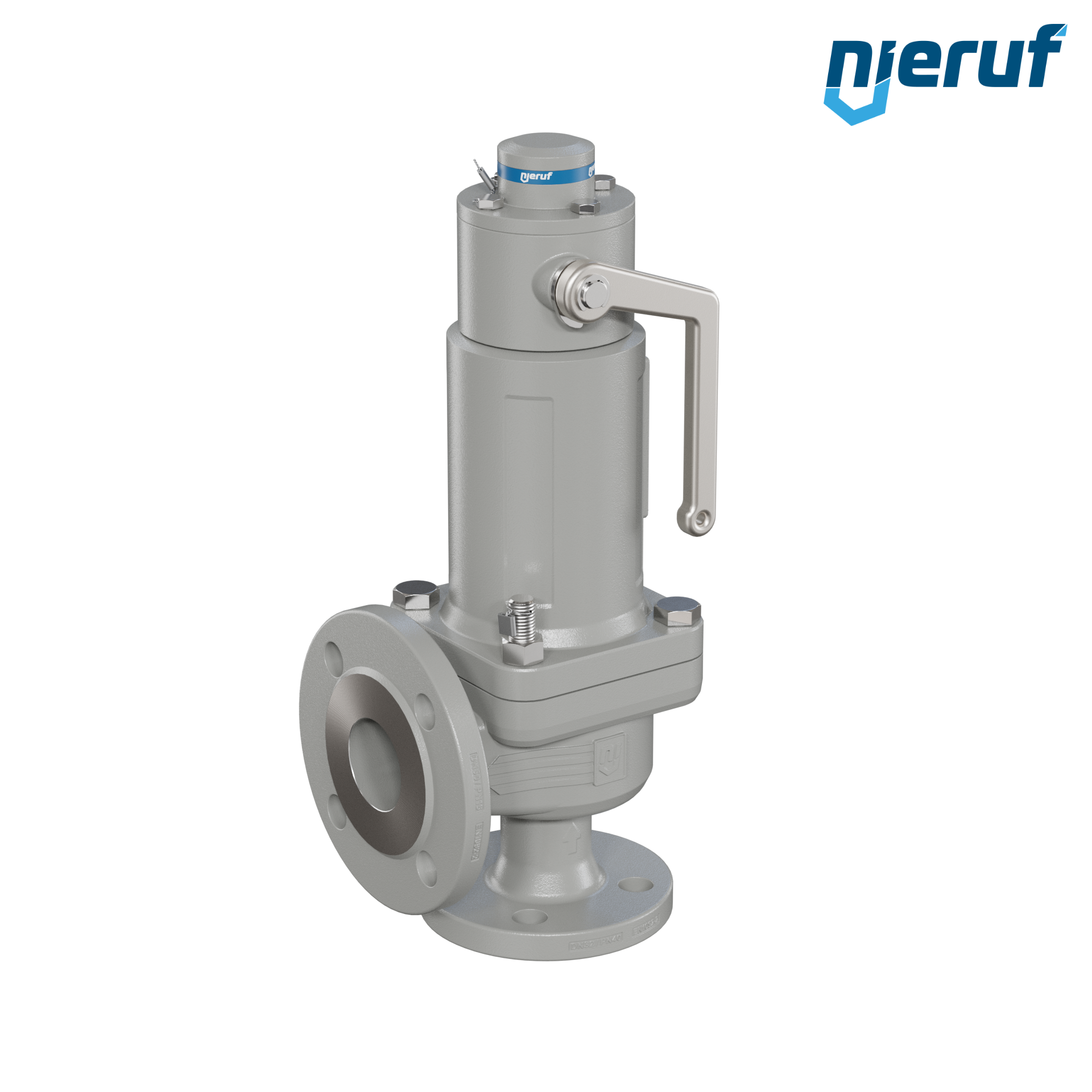 valvola di sicurezza flangiata DN32/DN50 SF06, cappello della molla a tenuta di gas (antigas) PTFE, dispositivo di sollevamento con leva