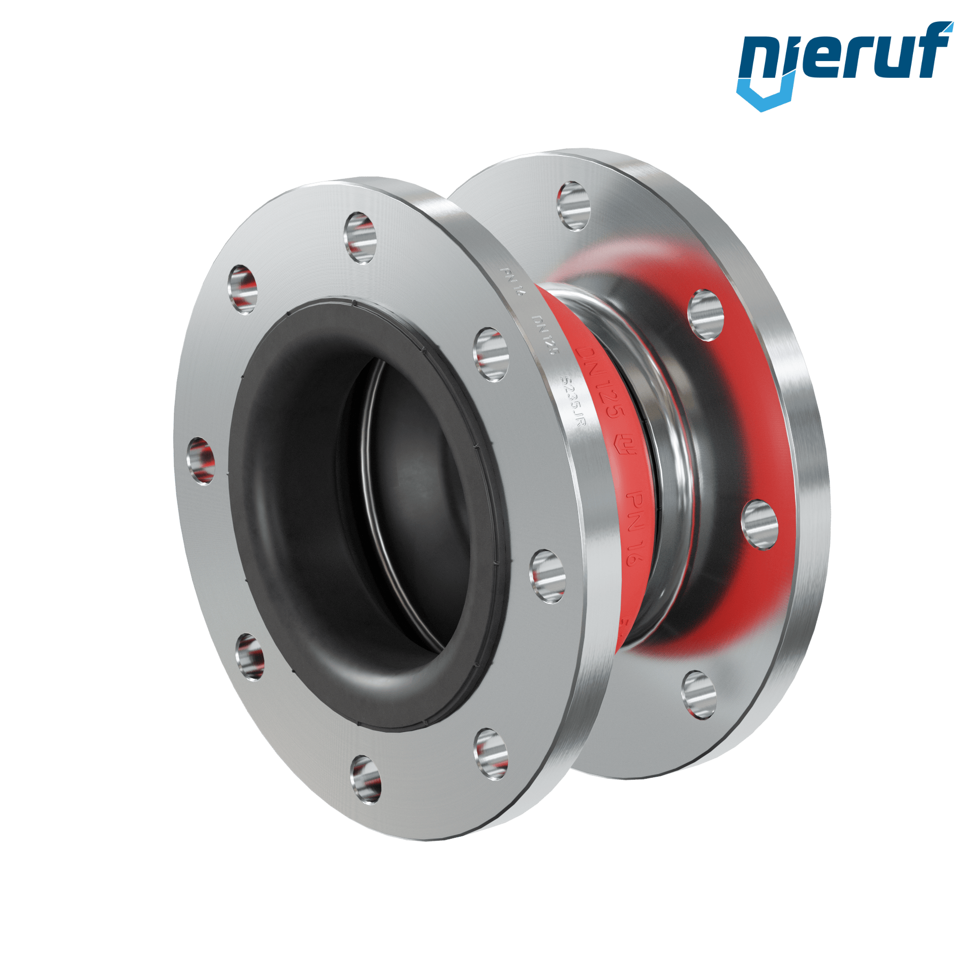 Compensatore o-ring di supporto per il vuoto DN125 versione KP04 flange in acciaio EPDM