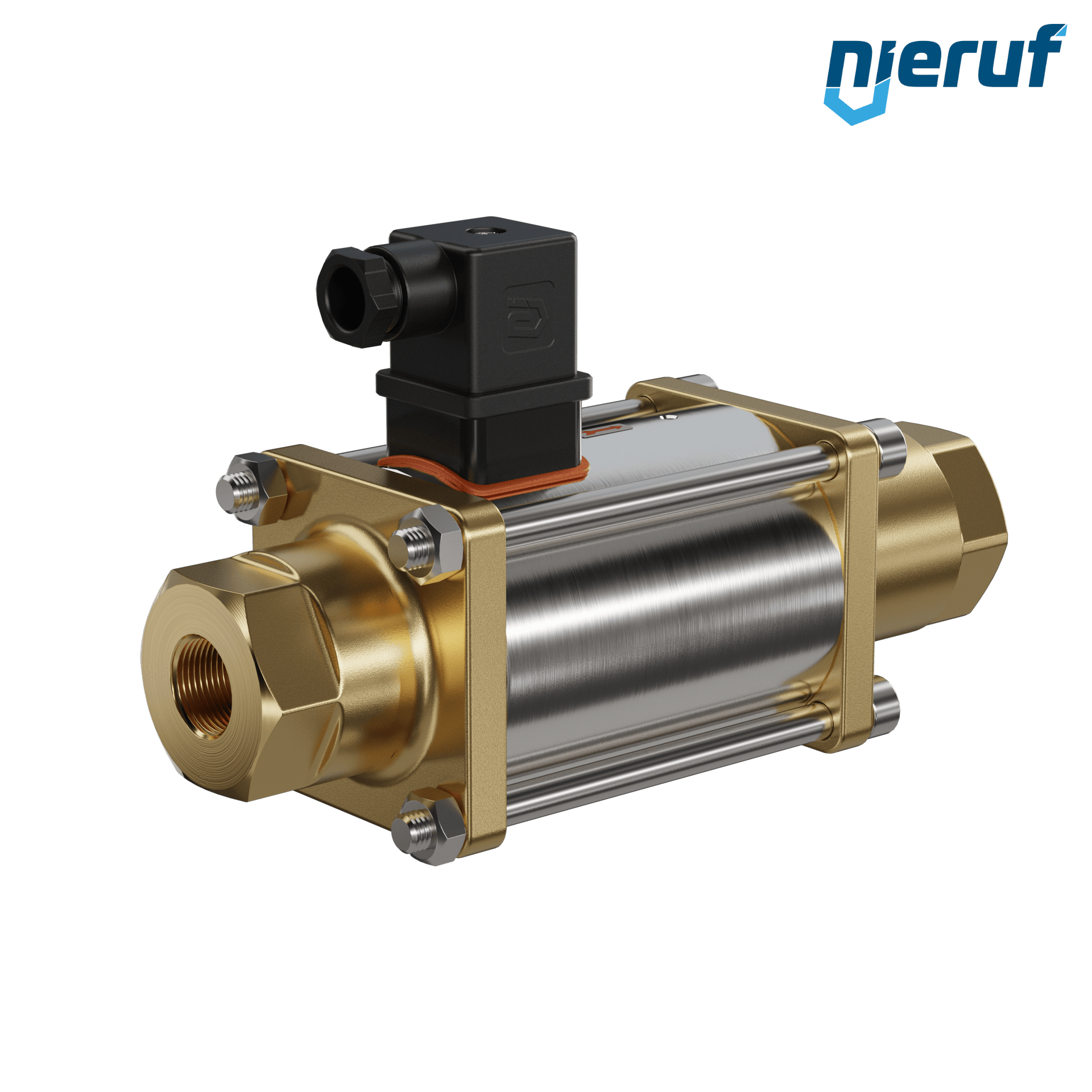 valvola coassiale a 3/2 vie 1/2" pollici filettatura interna - DN15 ottone 24V DC NO - per applicazione con acqua