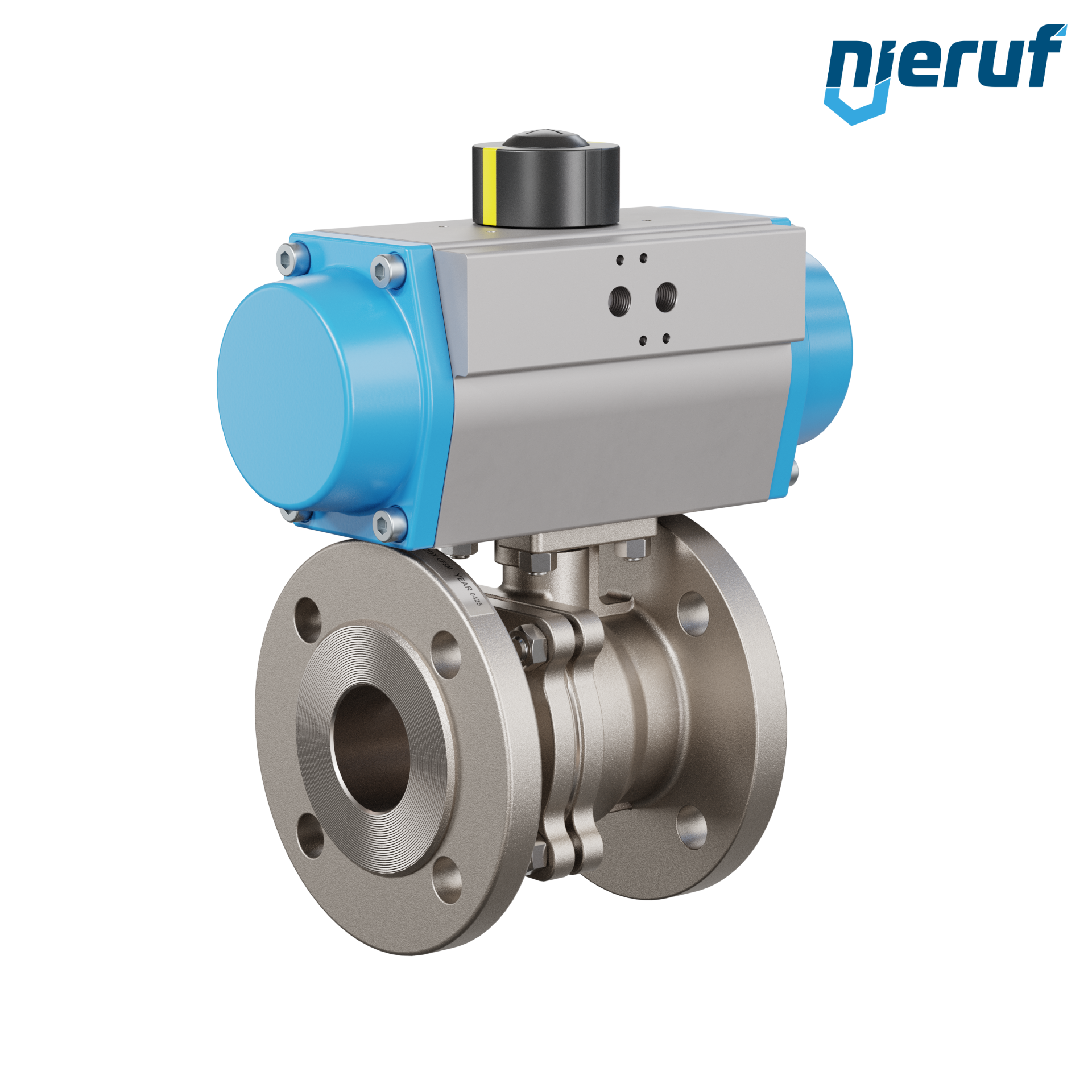 valvola a sfera flangiata DN50 PK05 azionamento rotativo pneumatico a semplice effetto apertura a molla