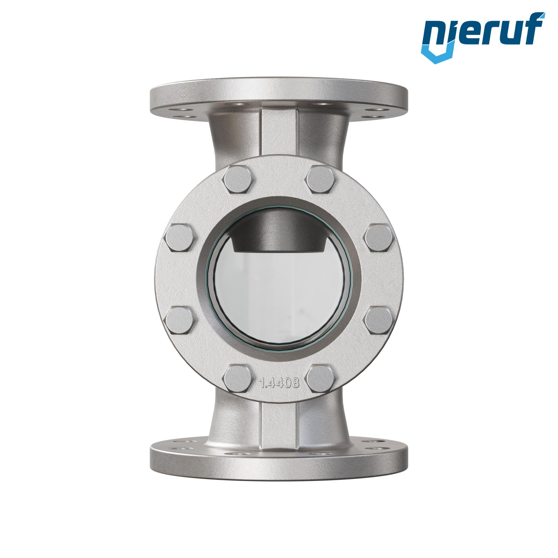 Specola visiva flangiata DN100 acciaio inossidabile AISI 316 flangia PN40 vetro borosilicato versione standard