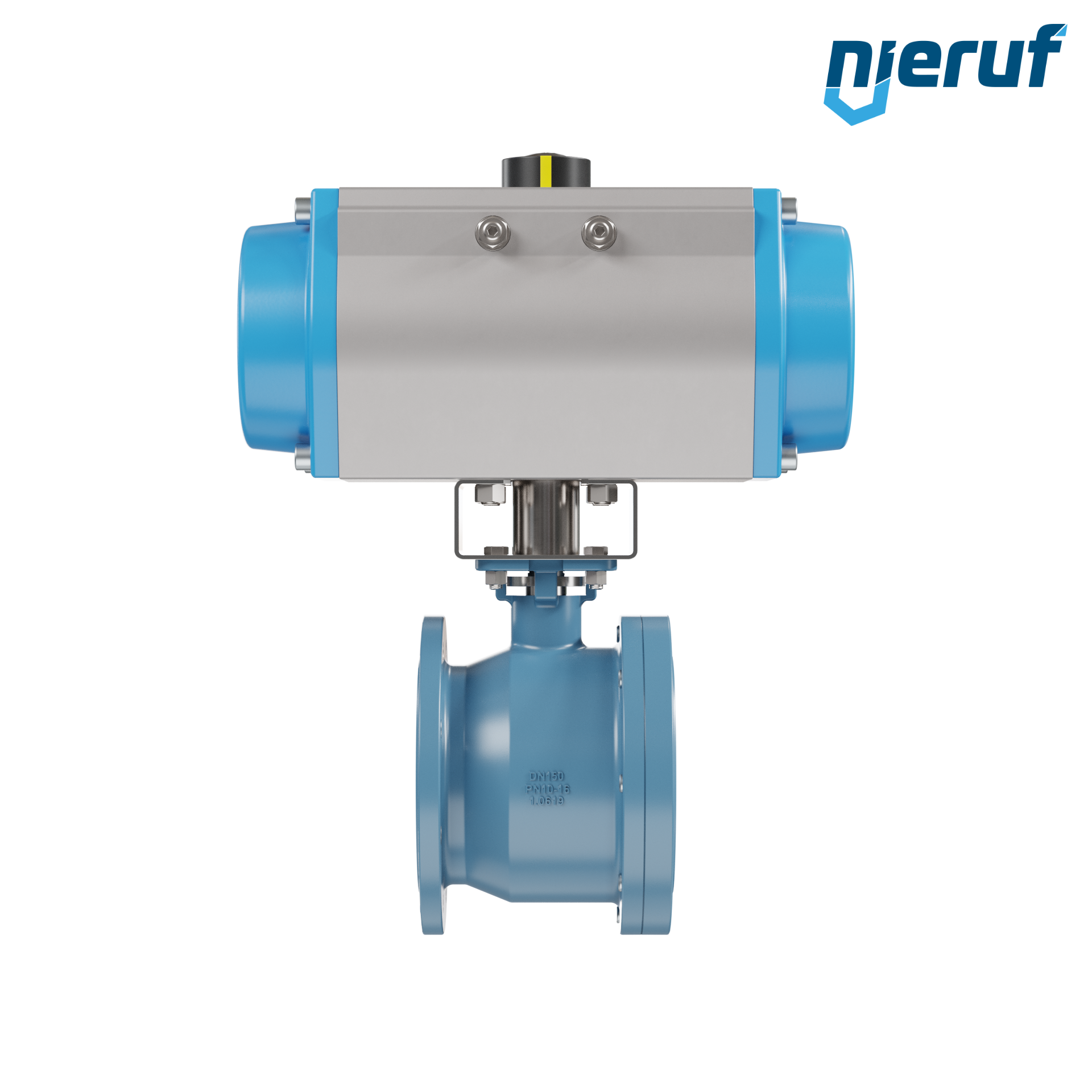 valvola a sfera flangiata dal design compatto DN150 PK06 azionamento rotativo pneumatico a semplice effetto