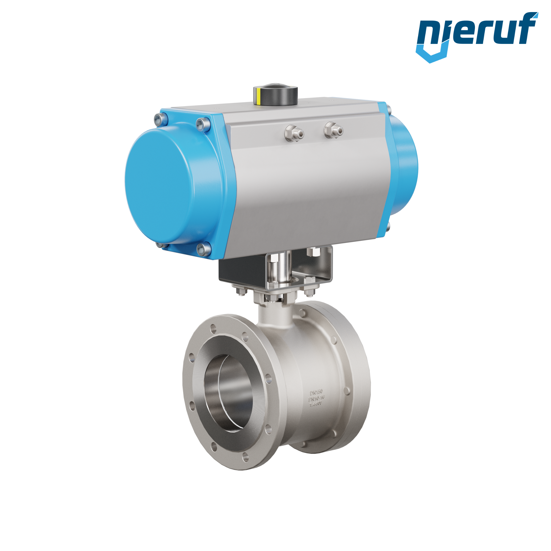 valvola a sfera flangiata dal design compatto DN150 PK07 azionamento rotativo pneumatico a semplice effetto apertura a molla
