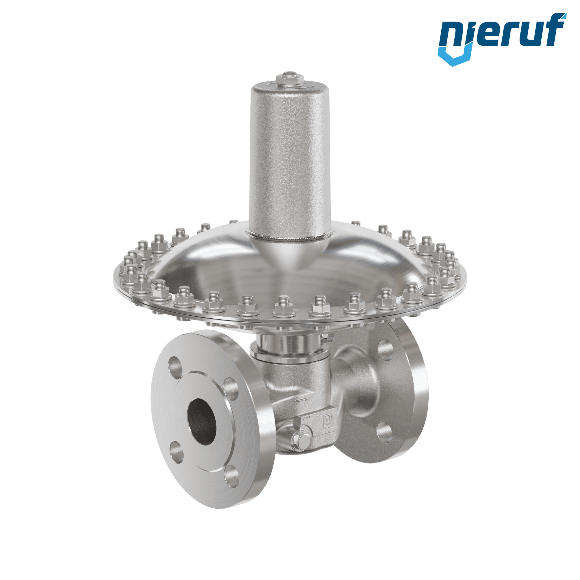 Regolatore in mbar DN32 DM24 flangia DIN EN 1092 acciaio inossidabile EPDM 150 - 500 mbar