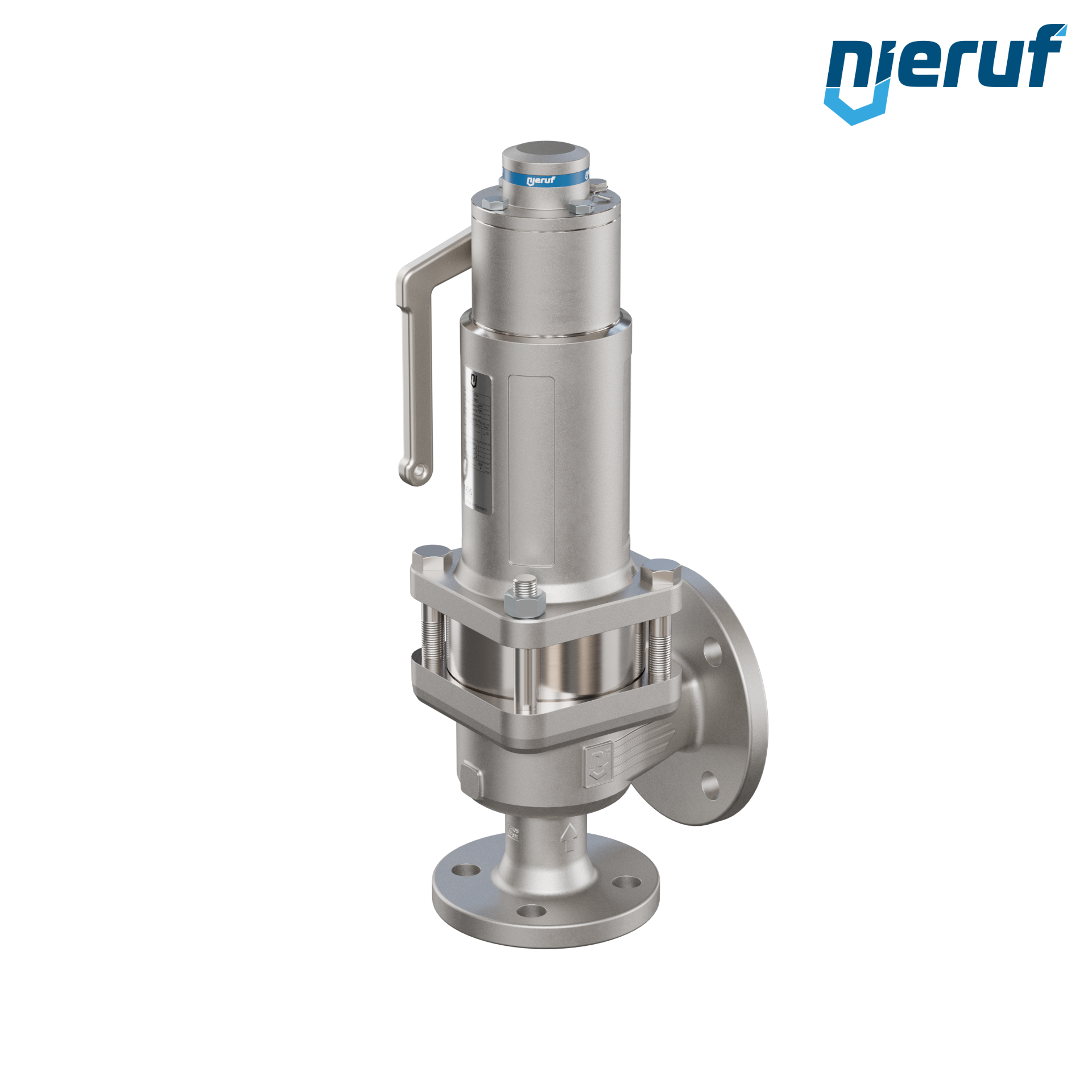 valvola di sicurezza con cappello a tenuta di gas & manicotto di tenuta DN32/DN50 SF04, PTFE, dispositivo di sollevamento con leva