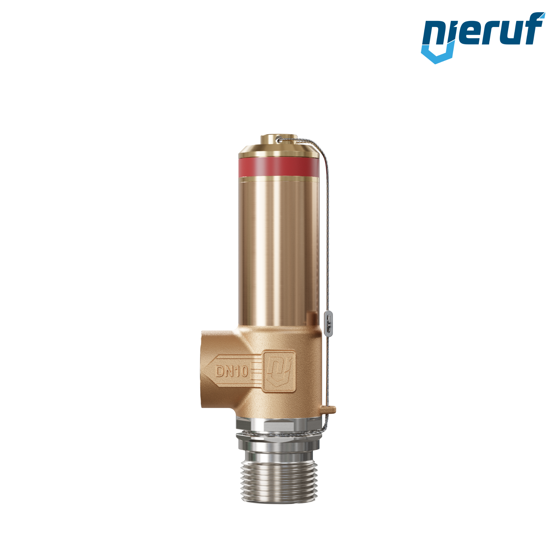 Kriogeniczny zawór bezpieczeństwa bez podnoszenia DN8 1/2" GZ x 3/8" GW SV18, stal nierdzewna & brąz PTFE