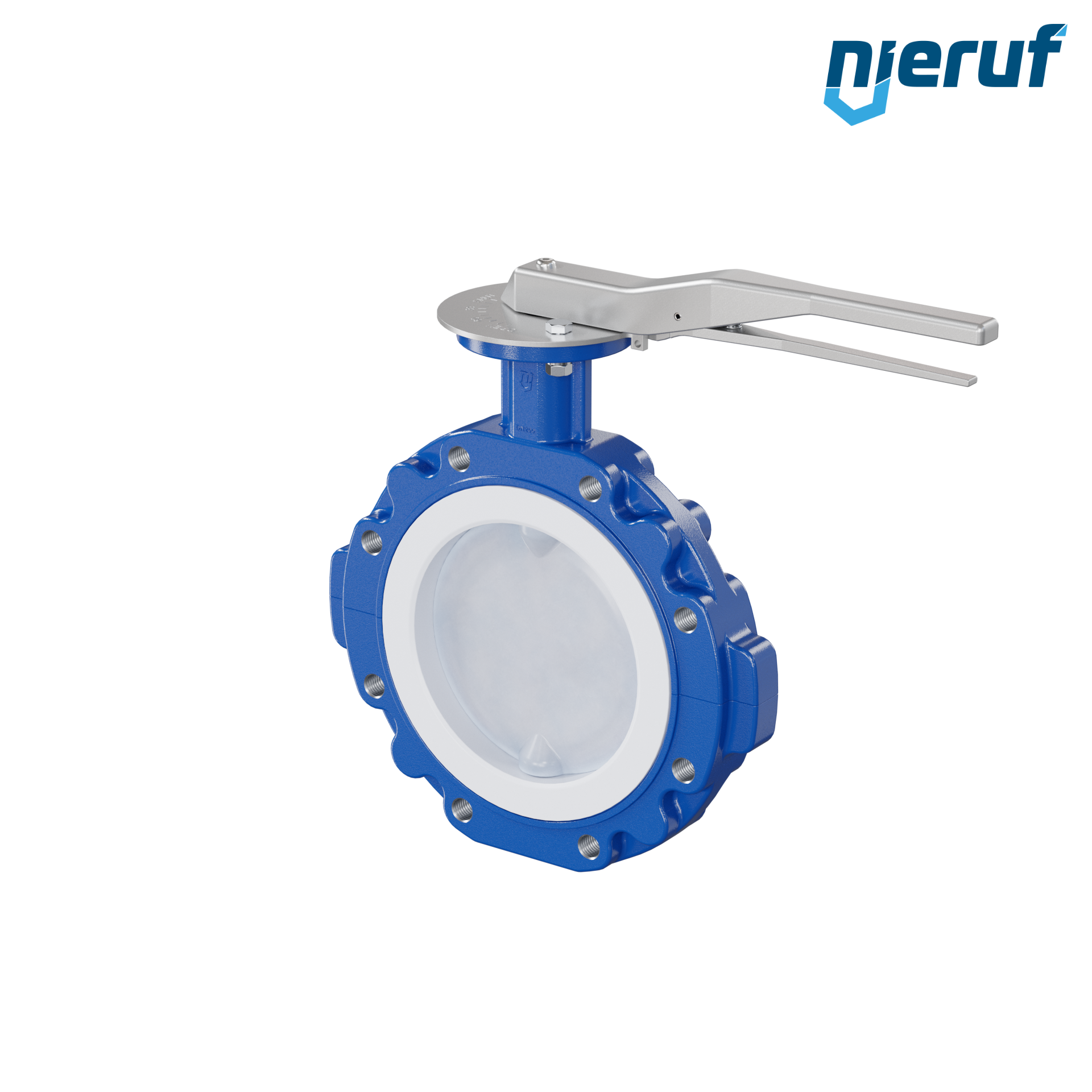 valvola a farfalla PFA PTFE AK10 DN200 PN10 leva inserto in FKM