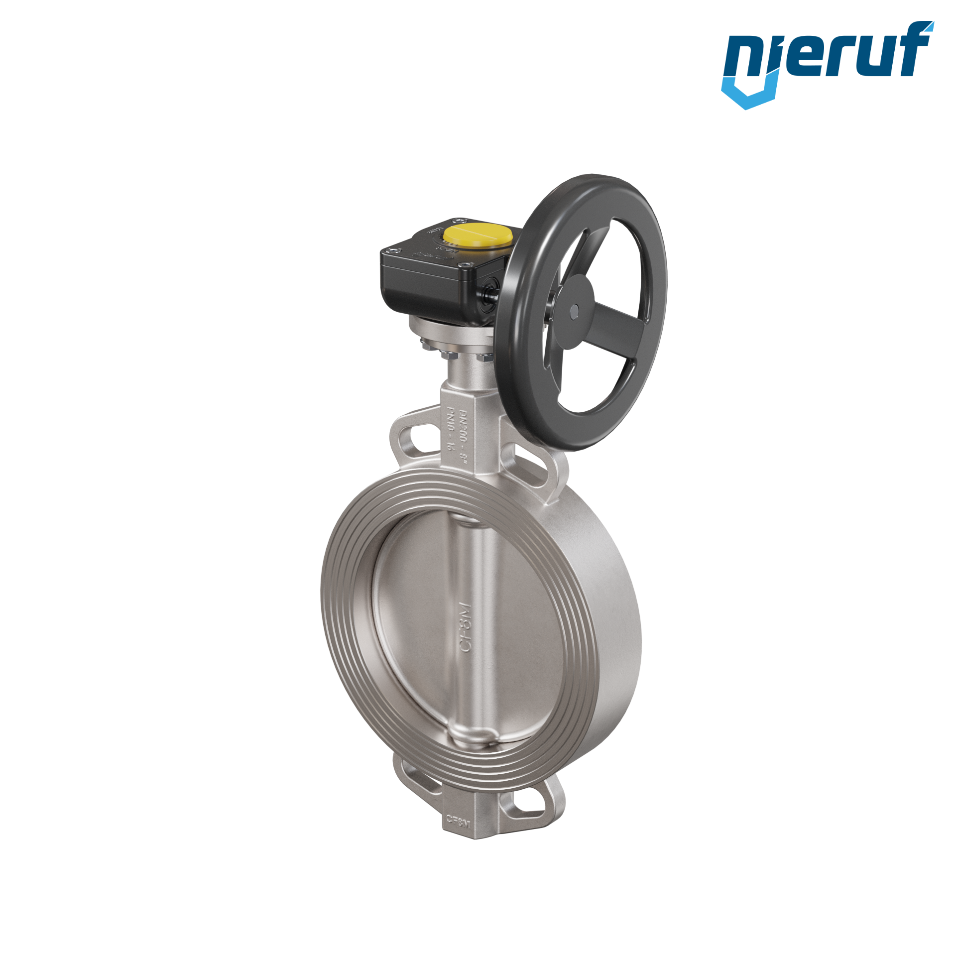 valvola a farfalla in acciaio inossidabile DN 200 PN16 AK08 metallo volantino