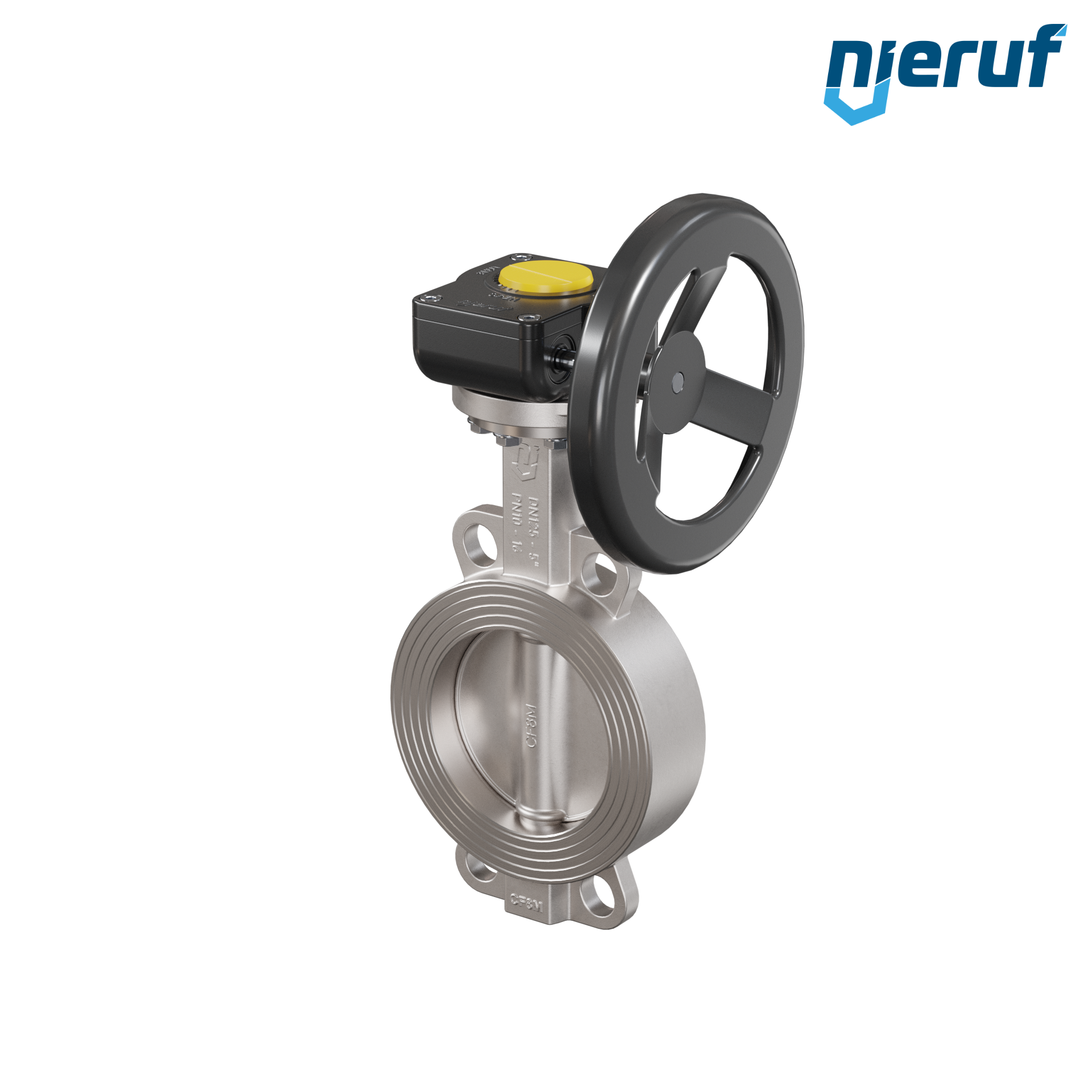 valvola a farfalla in acciaio inossidabile DN 125 PN16 AK08 metallo volantino