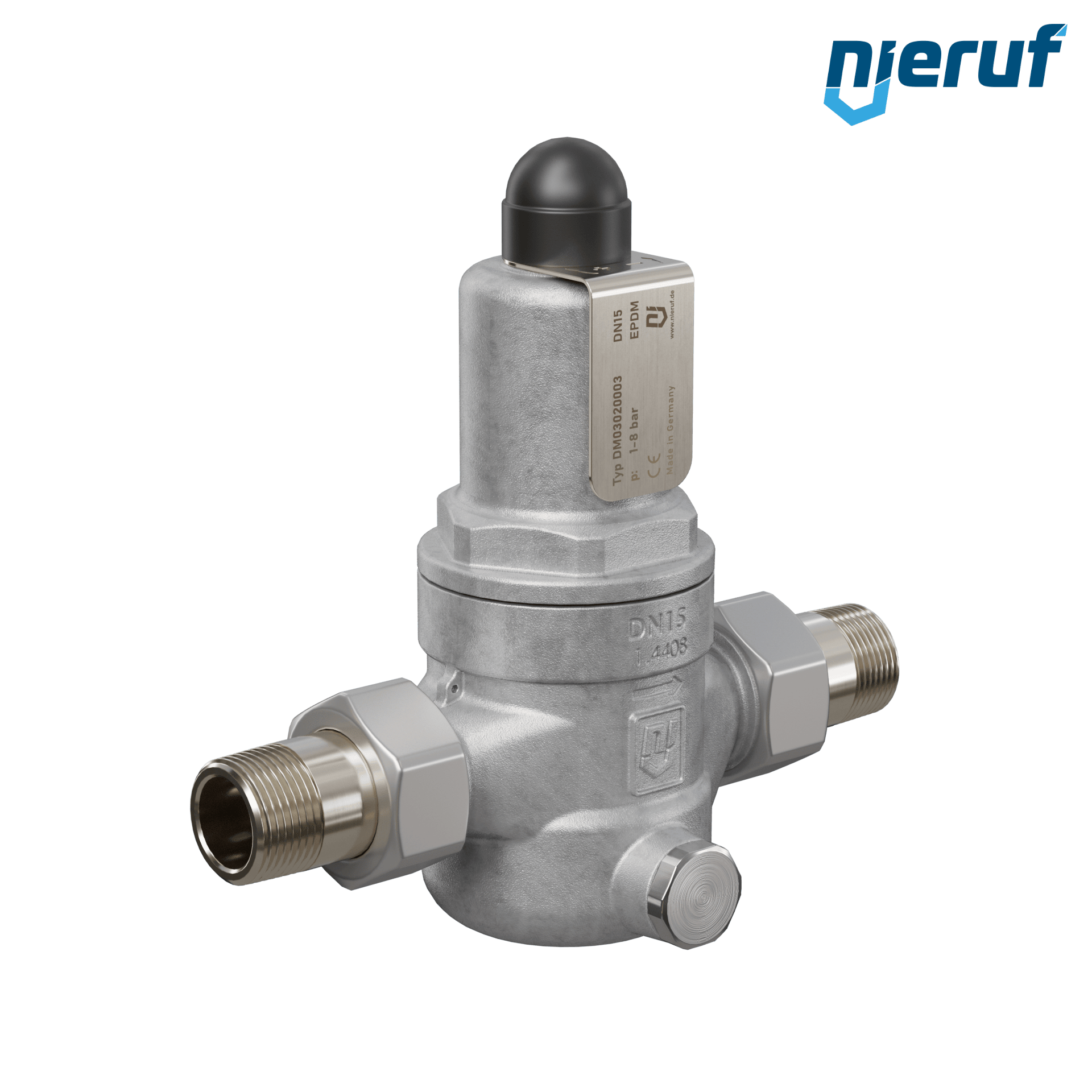 réducteur de pression 1/2" pouce mâle DM03 acier inoxydable EPDM 1.0 - 8.0 bar