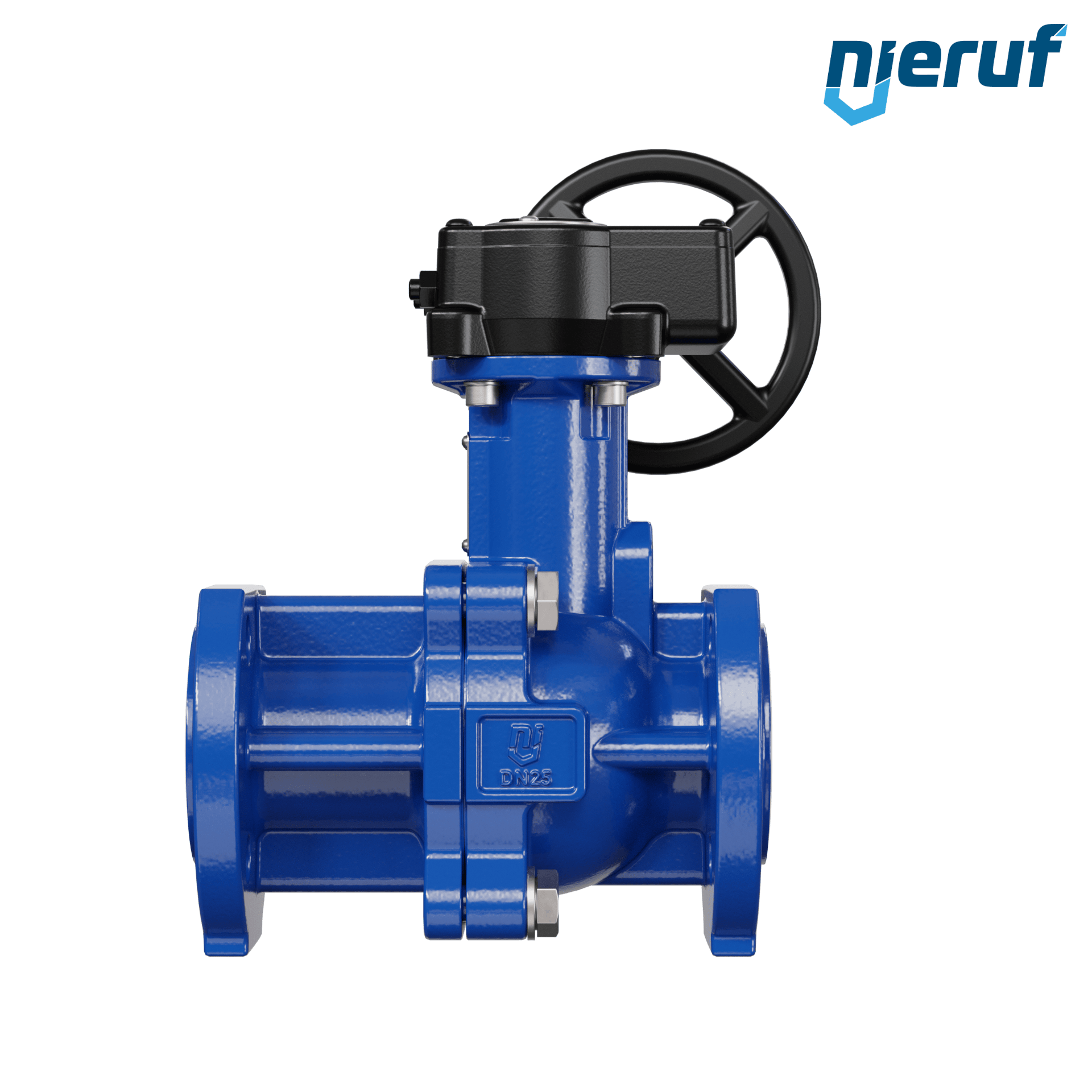 valvola a sfera flangiata PFA FK13 DN25 - 1" pollici PN10/16 in ghisa sferoidale 5.3103 con volantino manuale