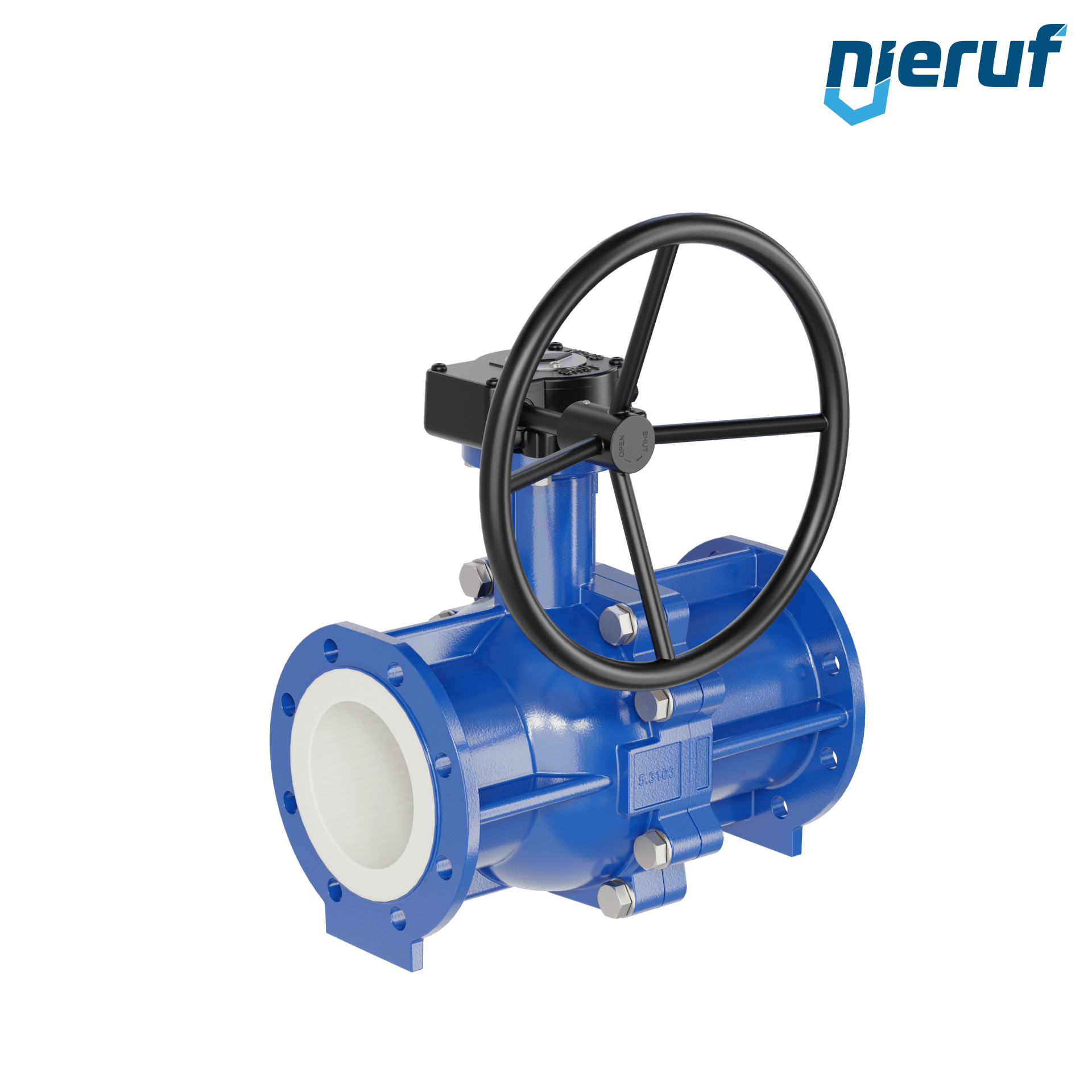 valvola a sfera flangiata PFA FK13 DN150 - 6" pollici PN10/16 in ghisa sferoidale 5.3103 con volantino manuale