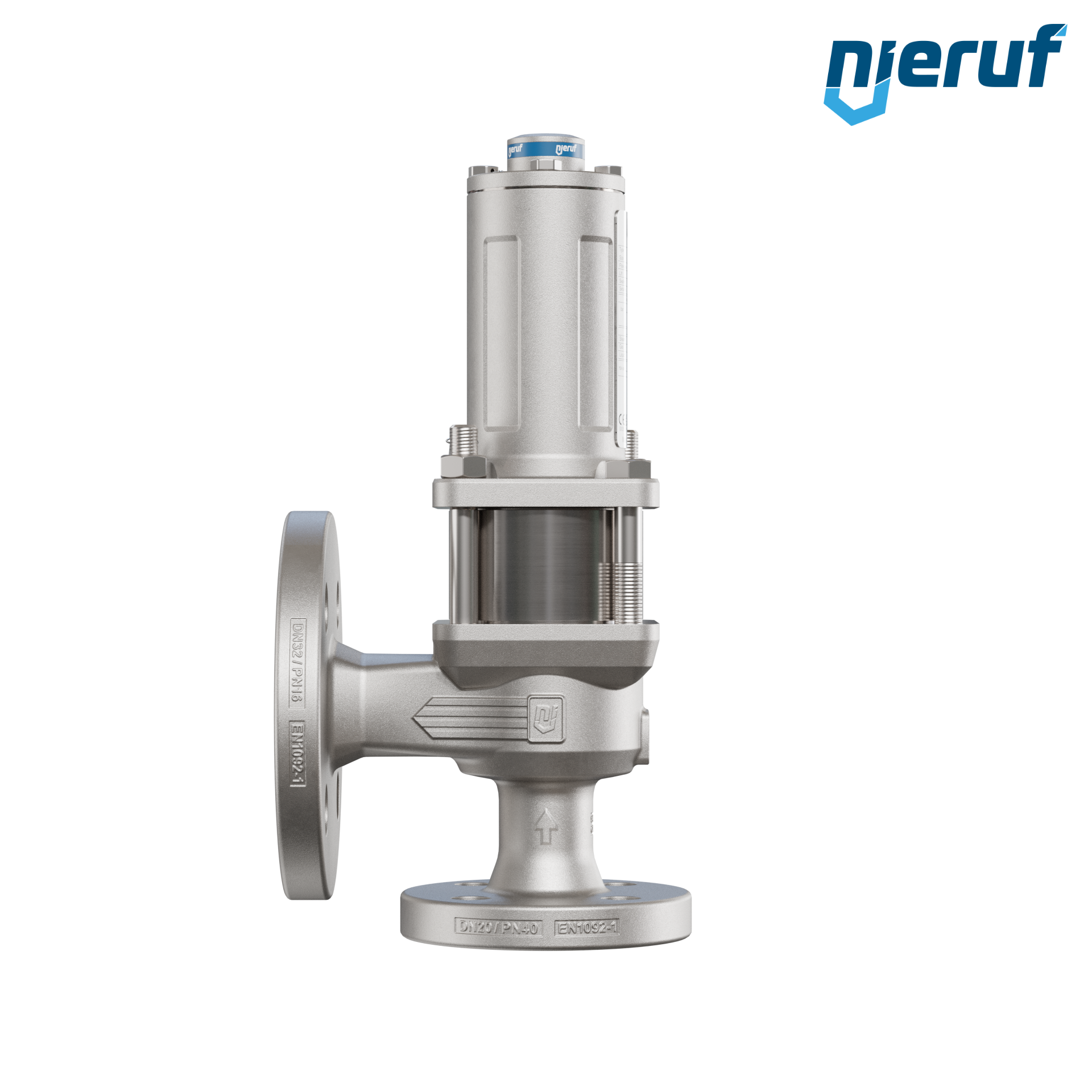 valvola di sicurezza con cappello a tenuta di gas & manicotto di tenuta DN20/DN32 SF04, PTFE, senza dispositivo di sollevamento
