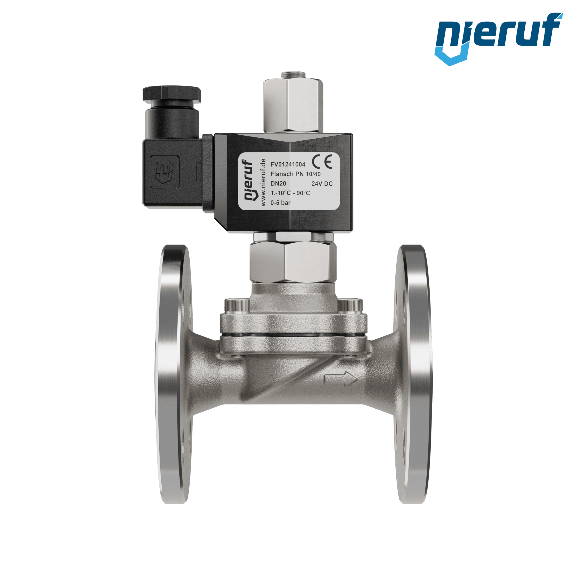 flangia elettrovalvola DN20 acciaio inossidabile FV01 NBR 24V DC NO