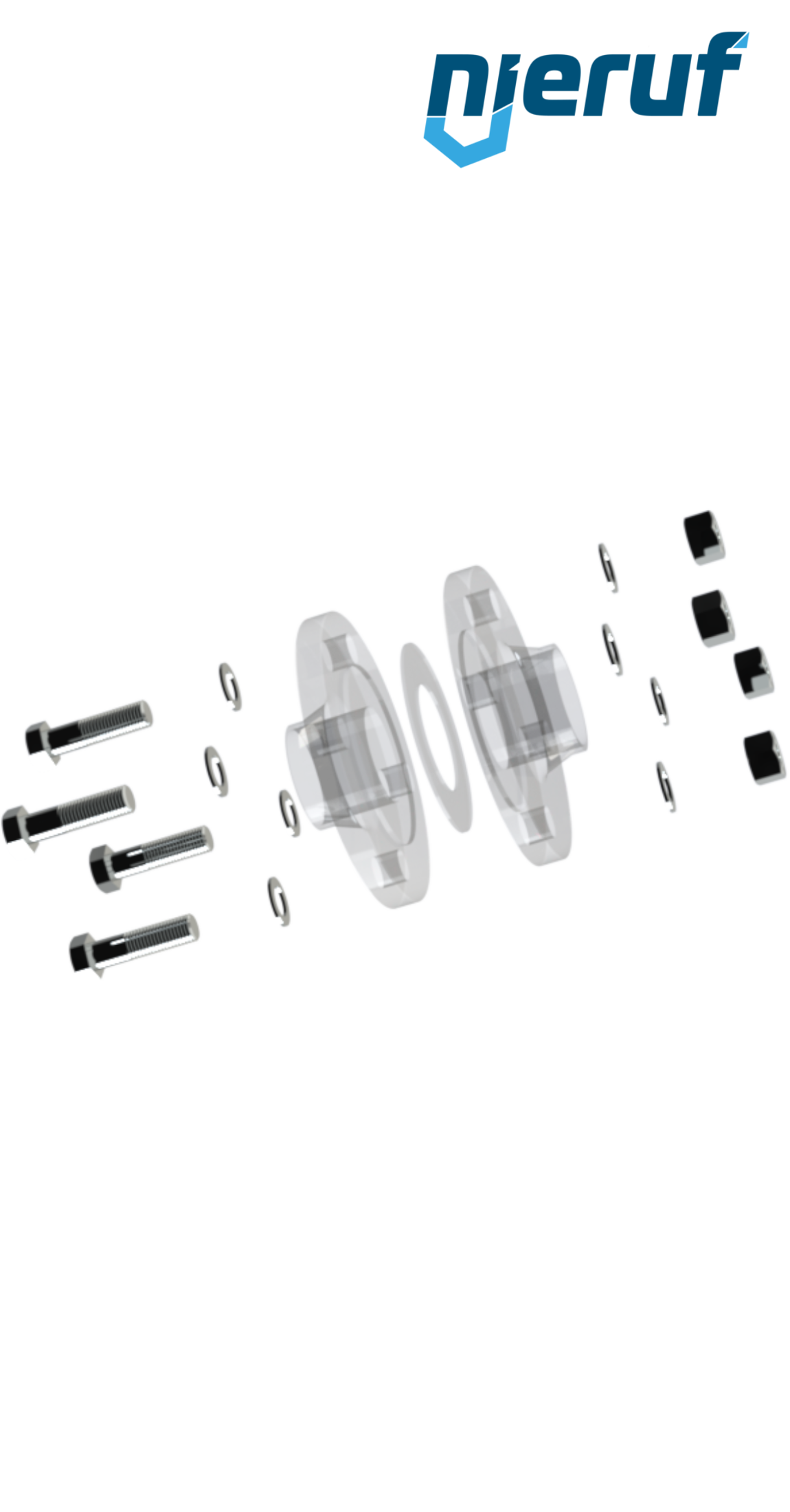 kit de raccordement bride/bride DN20 - 3/4" pouce pour bride PN10/16/25/40 acier