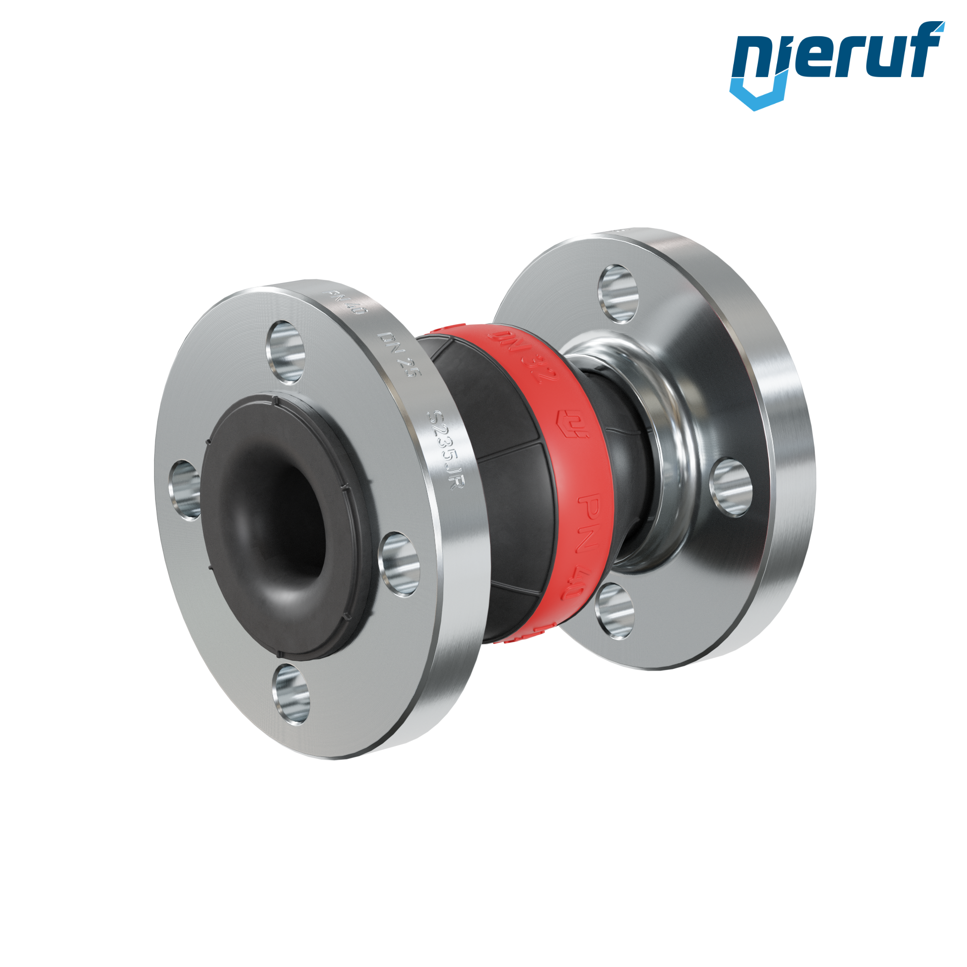 Compensatore in gomma per acqua potabile DN25 tipo KP04 flange acciaio EPDM