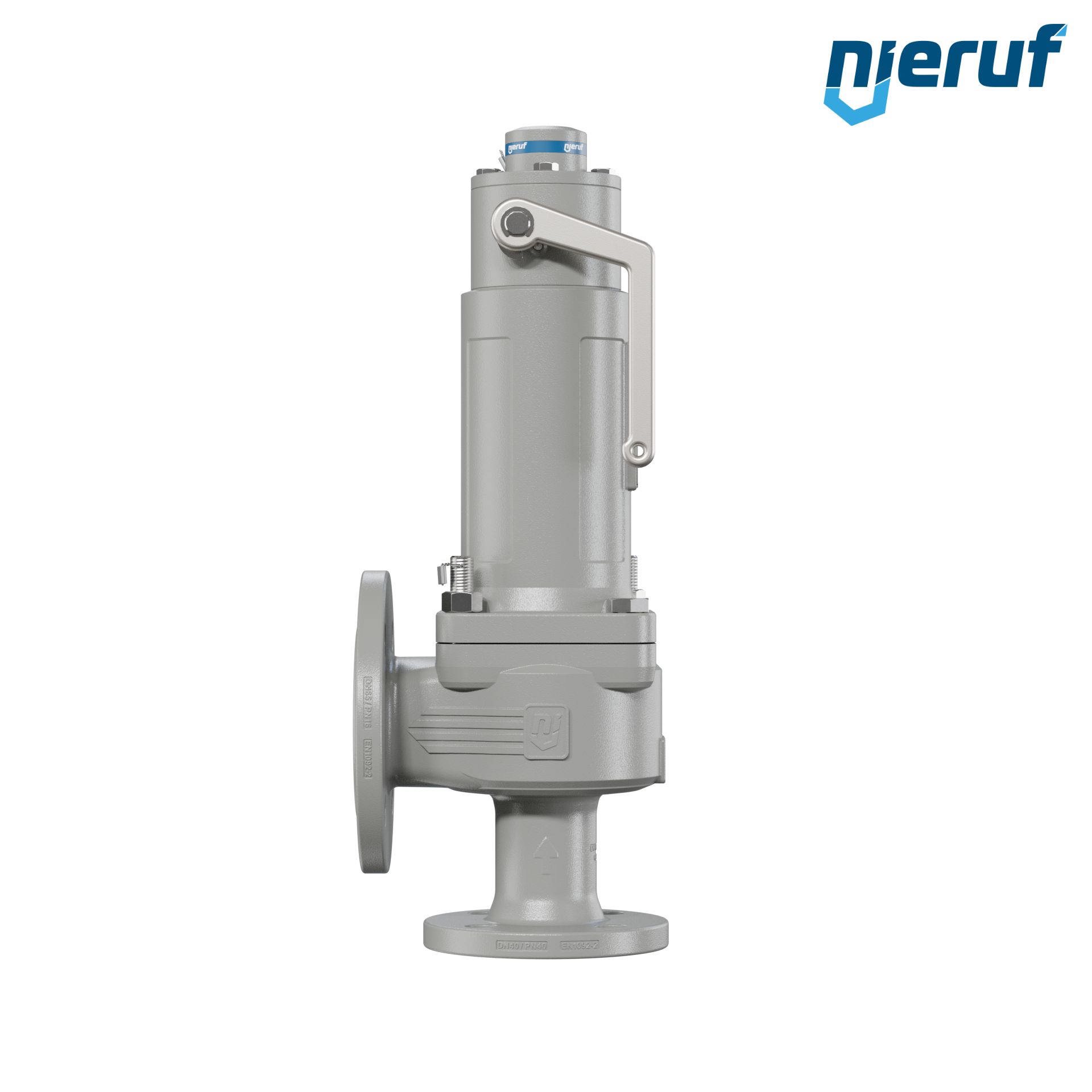 valvola di sicurezza flangiata DN40/DN65 SF06, cappello della molla a tenuta di gas (antigas) PTFE, dispositivo di sollevamento con leva