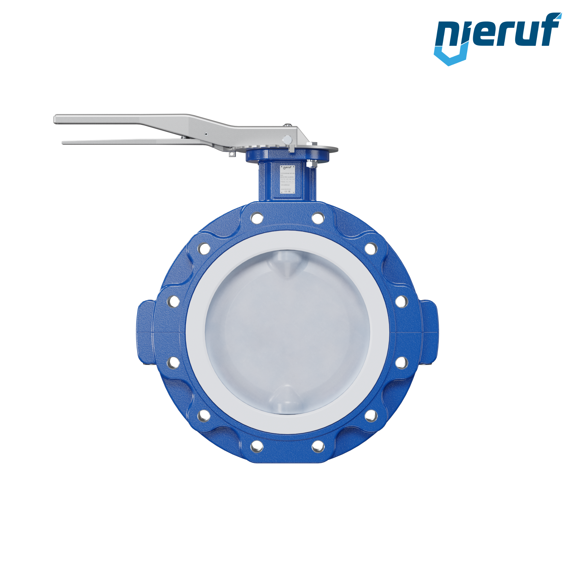 valvola a farfalla PFA PTFE AK10 DN250 PN10 leva inserto in FKM