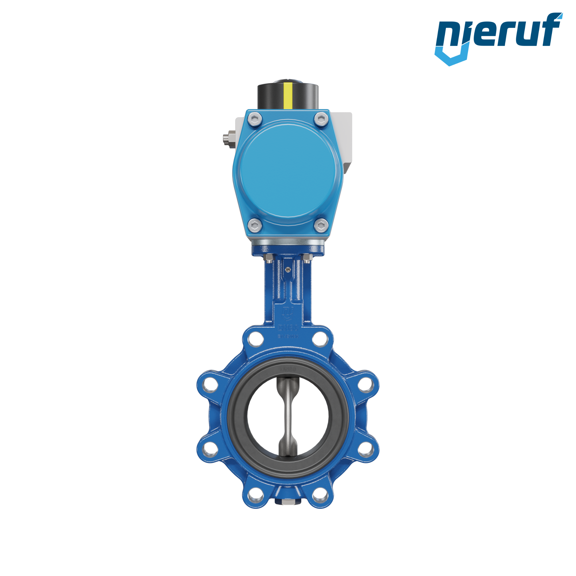 Butterfly valve DN 80 AK02 FPM pneumatic actuator single acting normally open