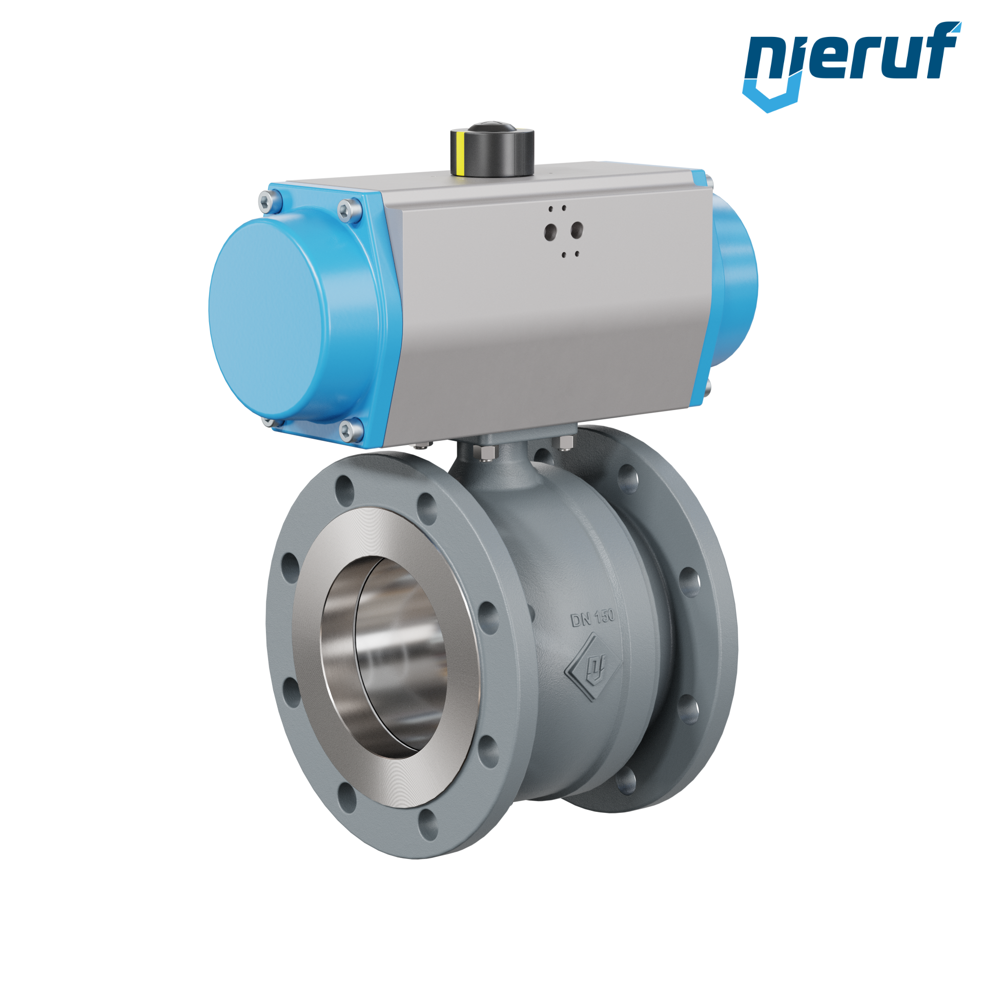 valvola a sfera automatica DN150 - 6" pollici PK04 azionamento rotativo pneumatico a semplice effetto apertura a molla