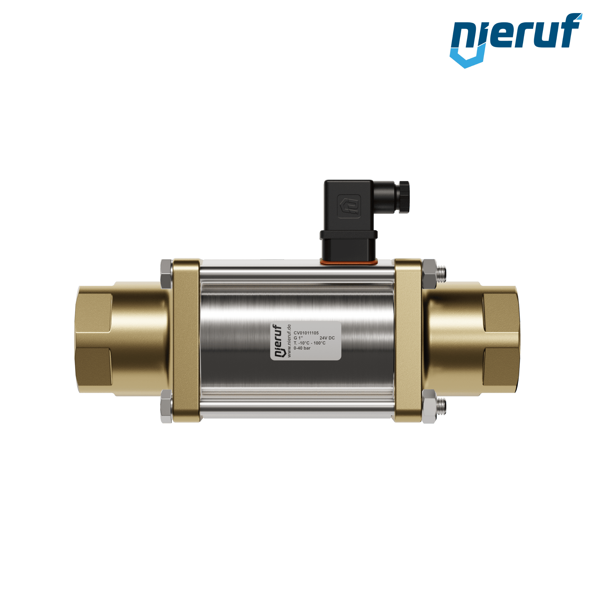 valvola coassiale 1" pollici filettatura interna - DN25 ottone 24V DC NO - per applicazione con acqua