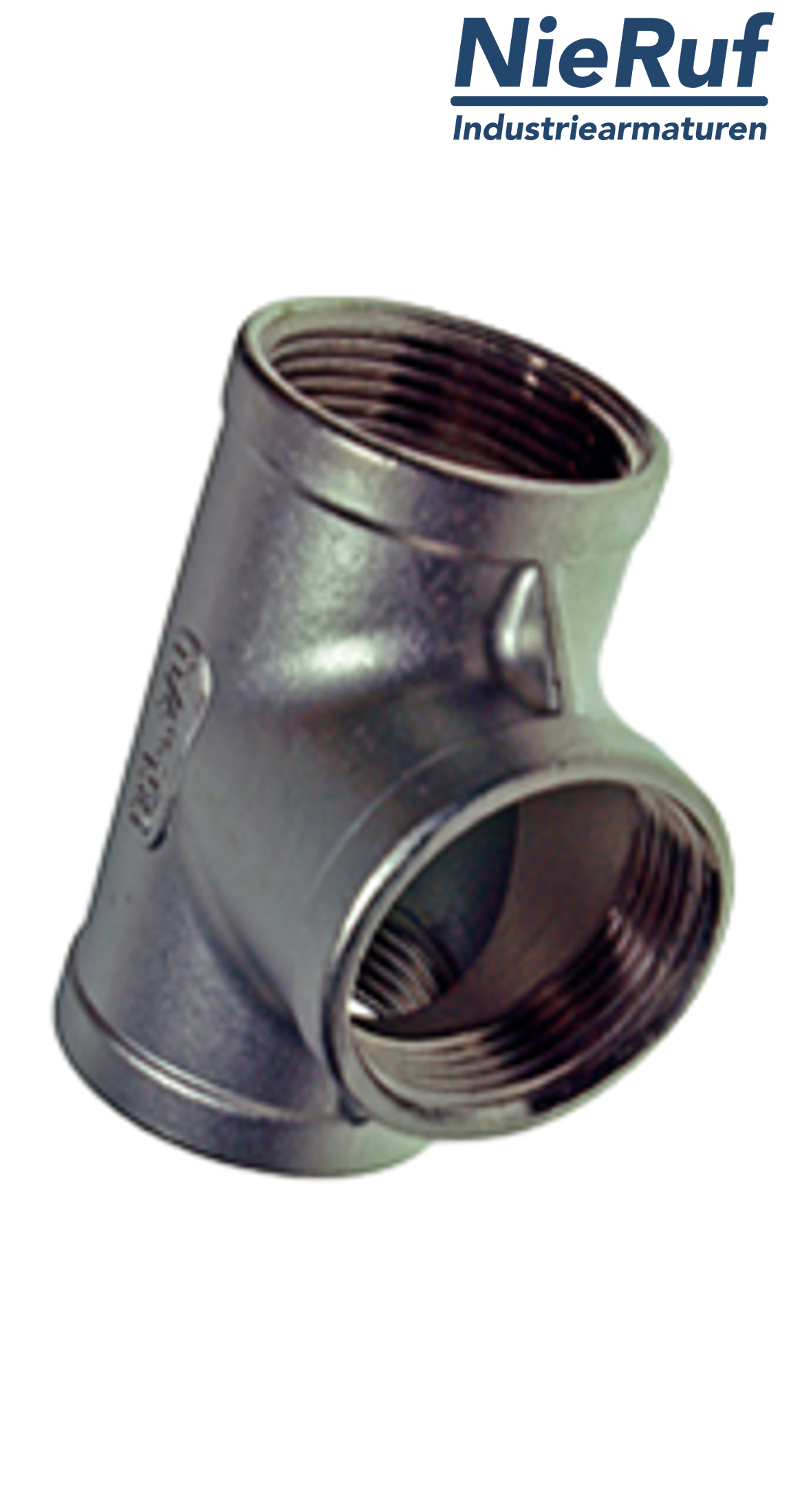 raccord en T 1 1/4" pouce NPT acier inoxydable 316 avec angle à 90° femelle