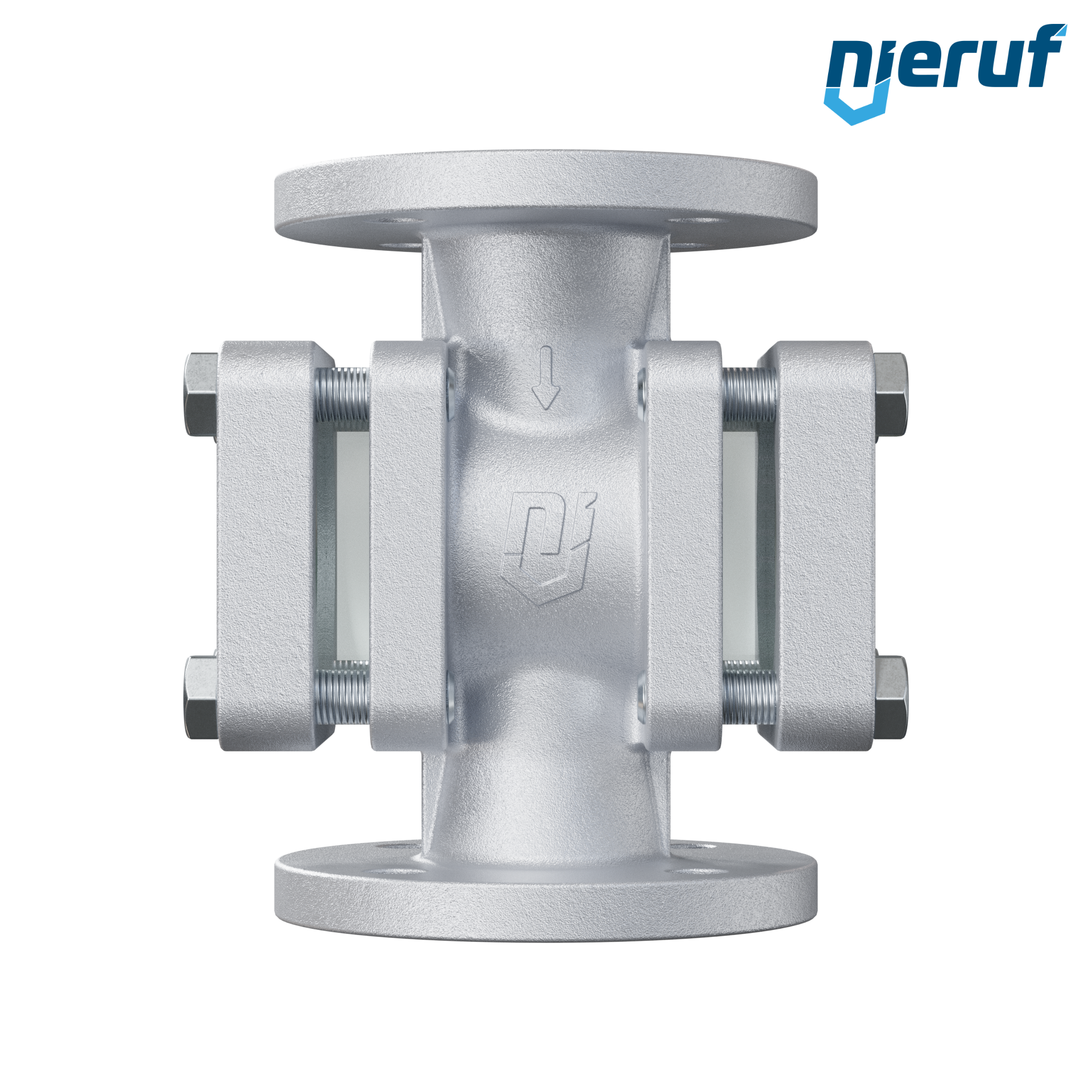 Specola visiva flangiata DN50 - 2" pollici ghisa GG25 flangia ANSI 150 vetro borosilicato versione con rotore in PTFE
