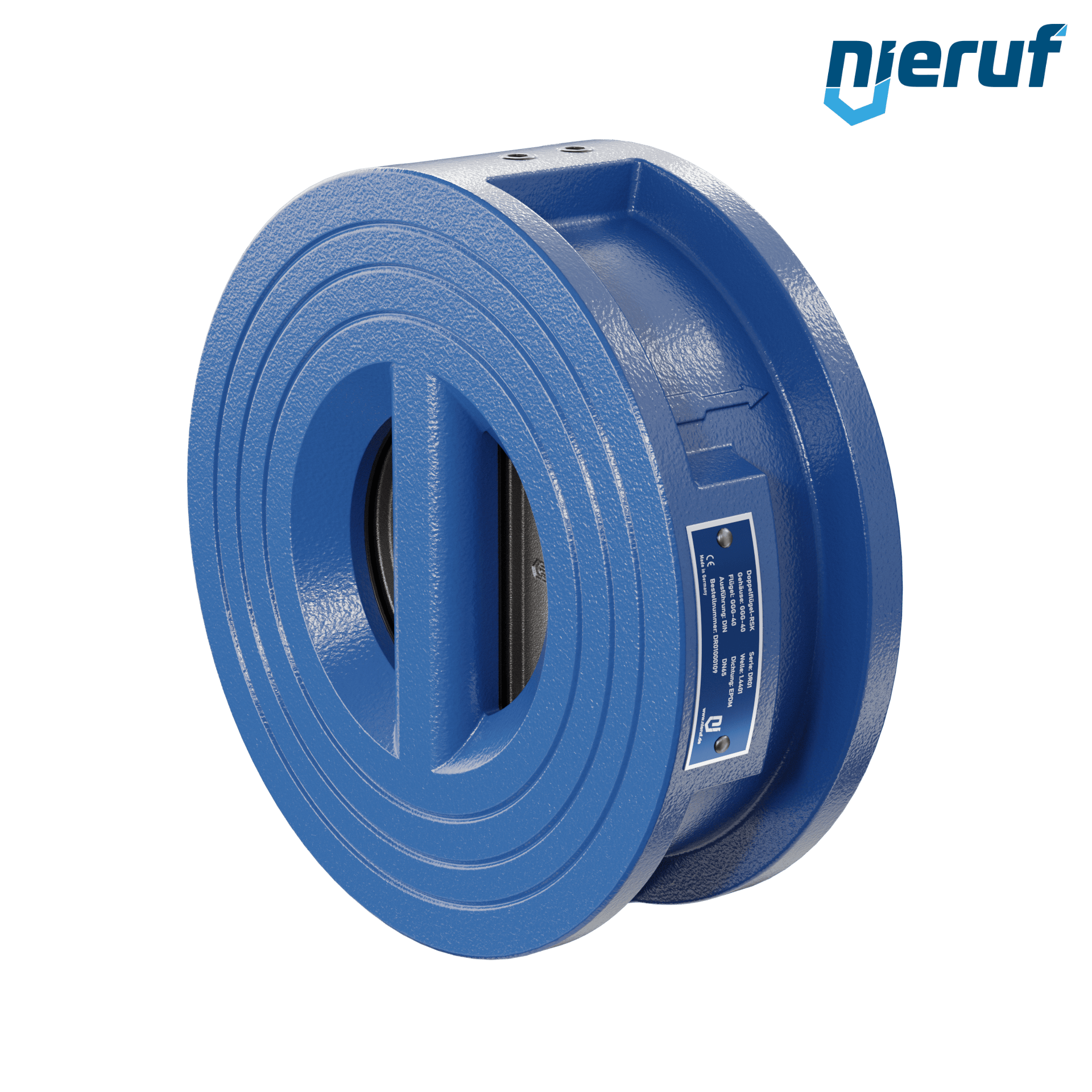 valvola di ritegno a doppio battente DN65 DR01 GGG40 EPDM