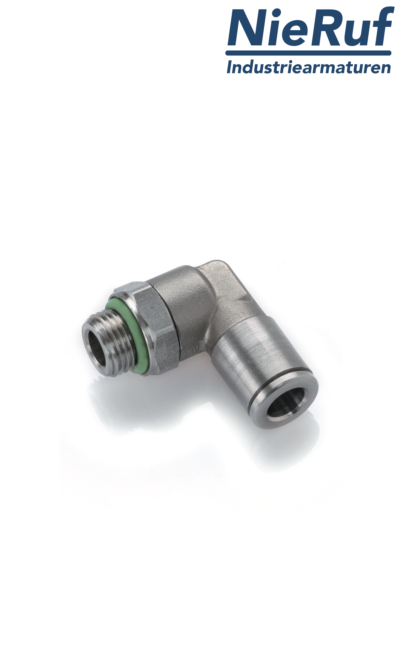 Racor acodado EF07 Acero inoxidable FKM G1/2" D12mm