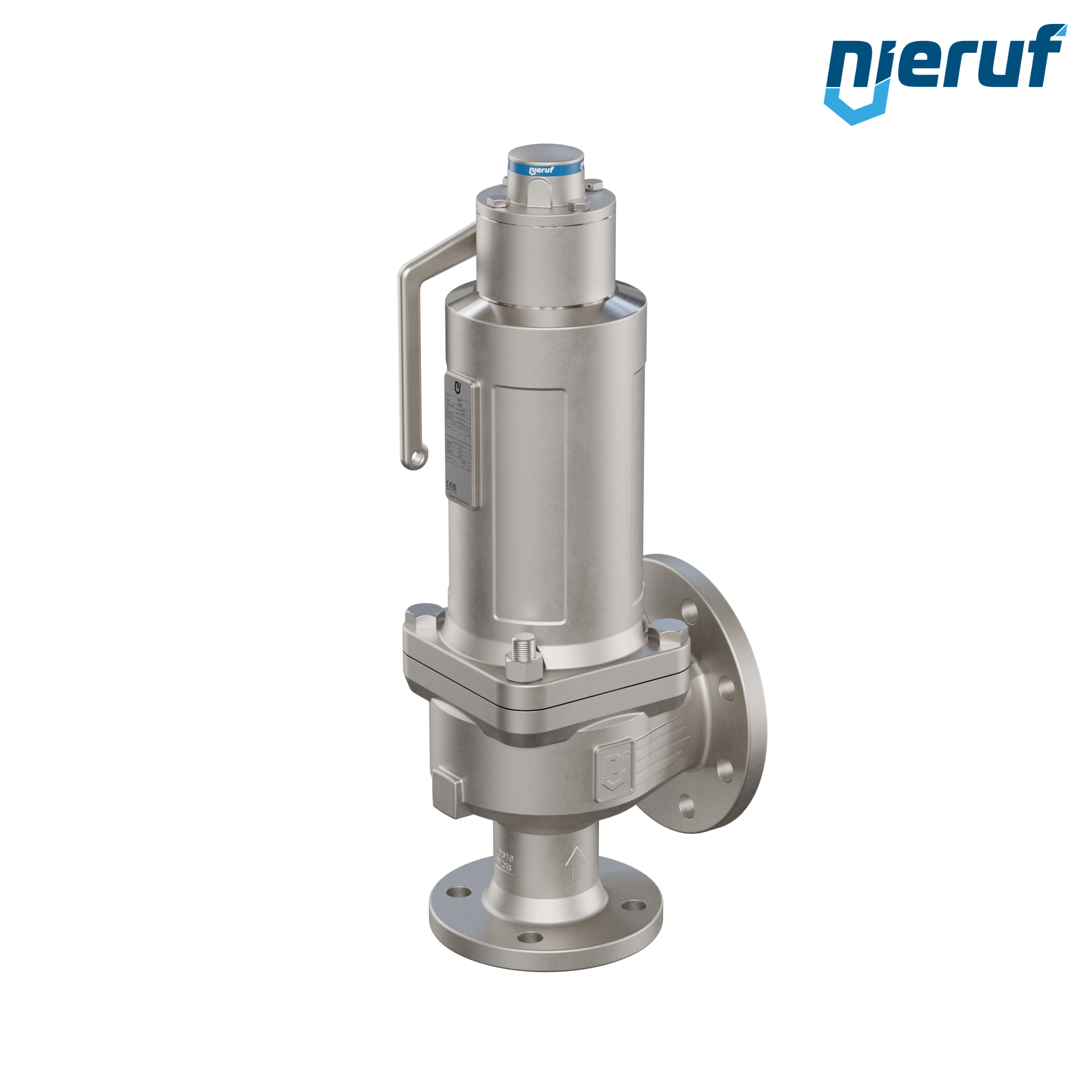 valvola di sicurezza flangiata a tenuta di gas DN50/DN80 SF07, acciaio, PTFE, dispositivo di sollevamento con leva