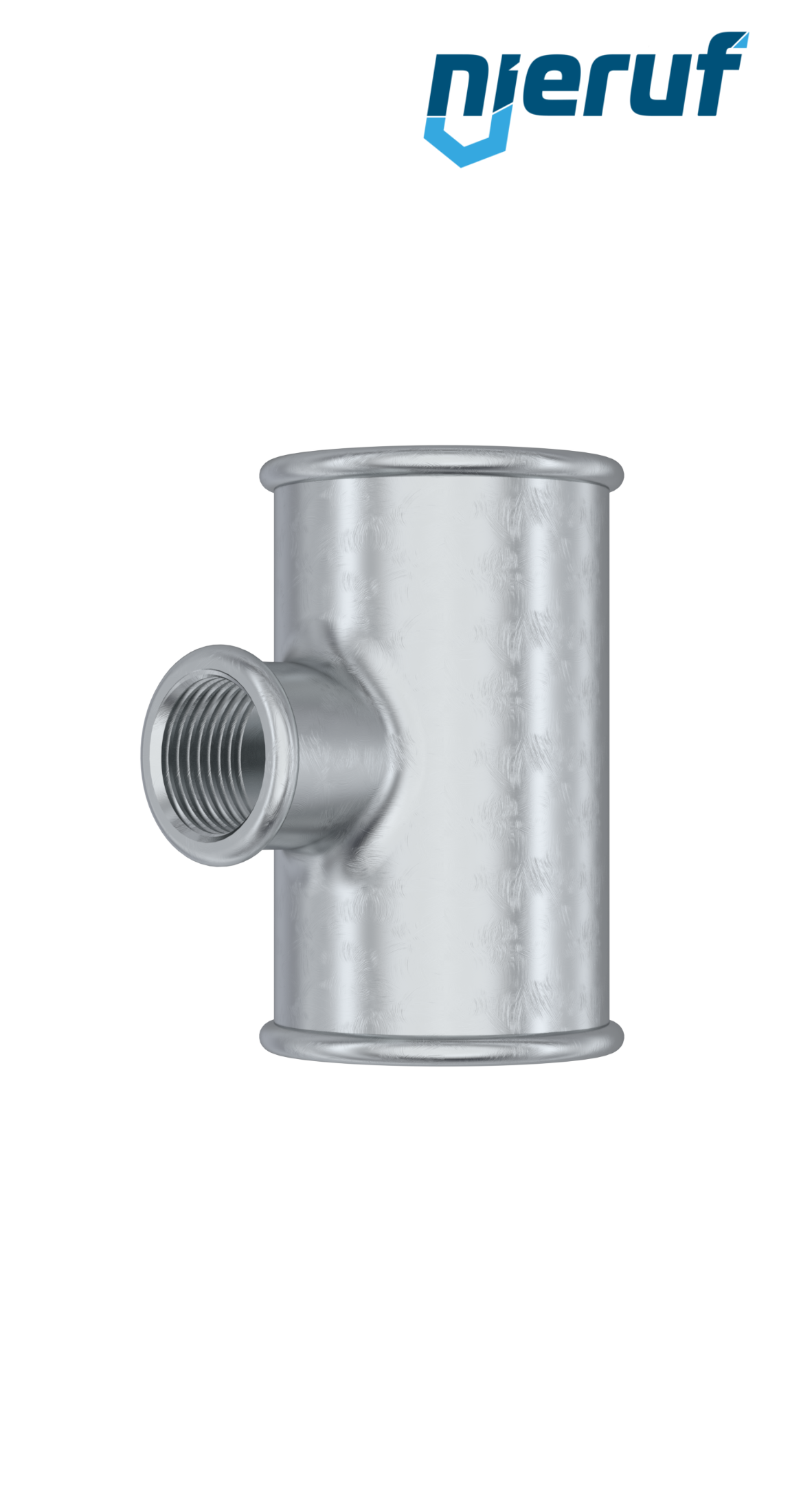 Malleable cast iron fitting tee reducing on the branch no. 130, 2" x 1 1/4" inch galvanized