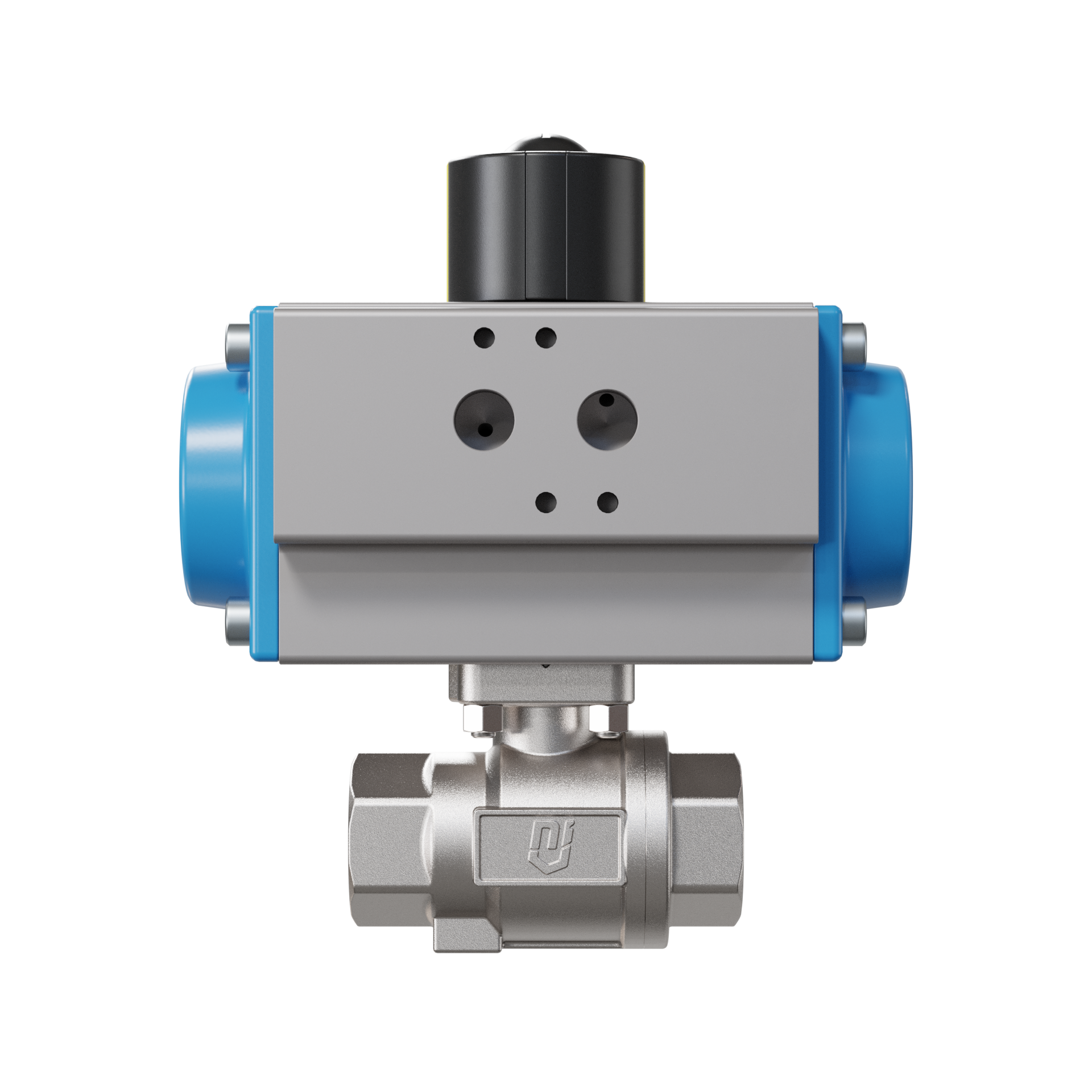 valvola a sfera con attuatore pneumatico DN20 - 3/4" pollici acciaio inossidabile azionamento pneumatico rotativo PK02 DVGW W