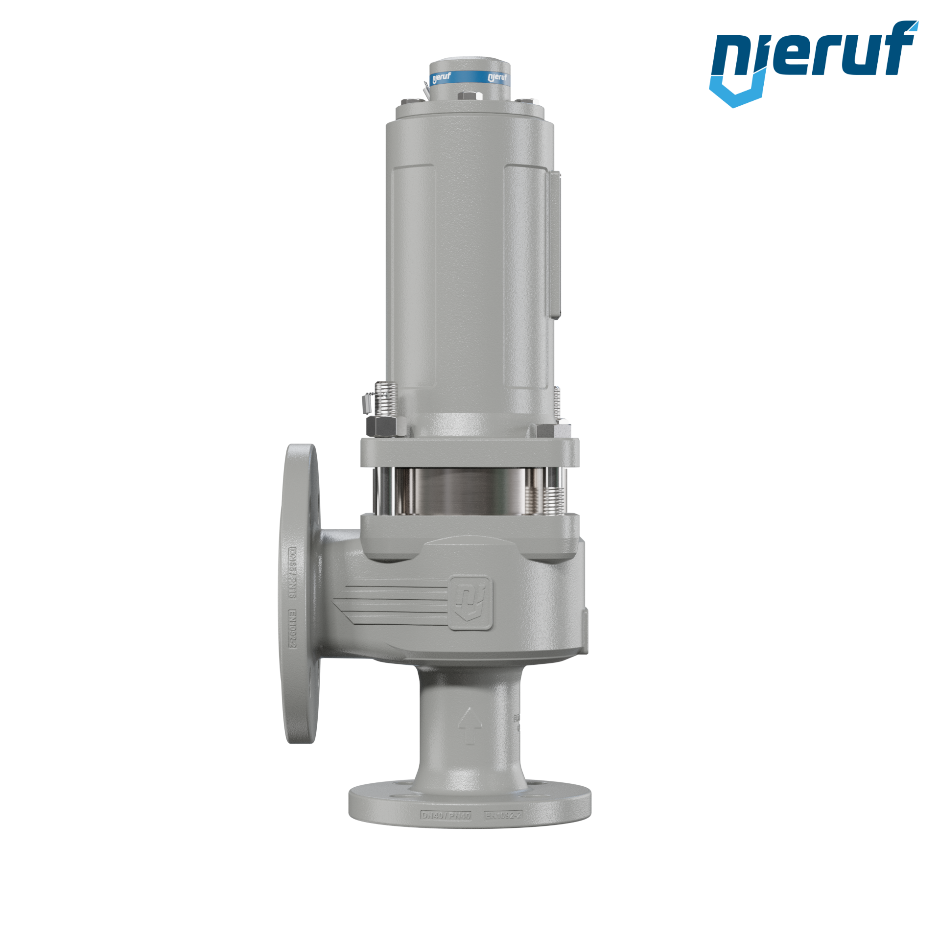 valvola di sicurezza flangiata DN40/DN65 SF06, cappello della molla a tenuta di gas (antigas) & manicotto di tenuta in acciaio inossidabile PTFE, senza dispositivo di sollevamento