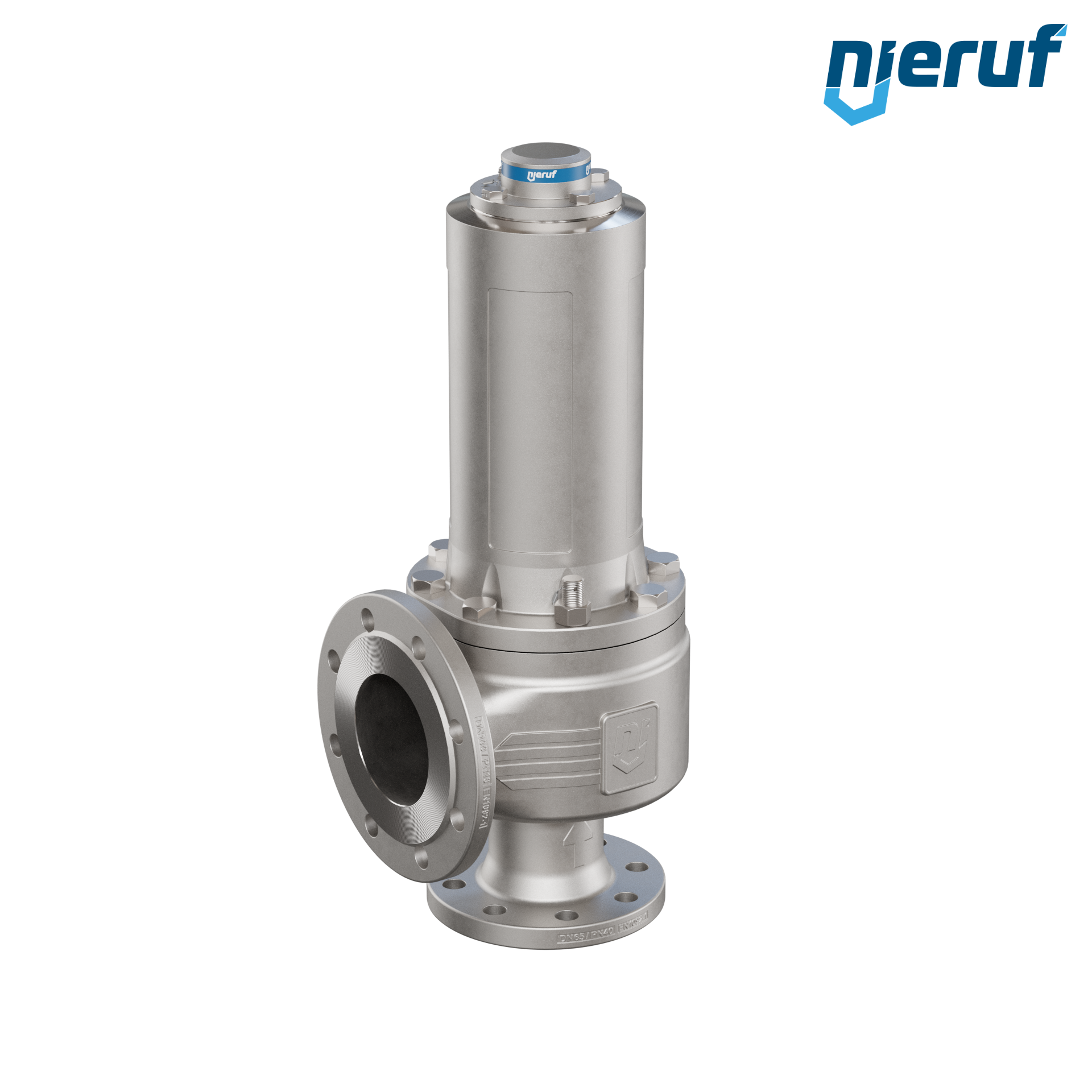 valvola di sicurezza flangiata DN65/DN100 SF04, acciaio inox 1.4408 PTFE, senza dispositivo di sollevamento