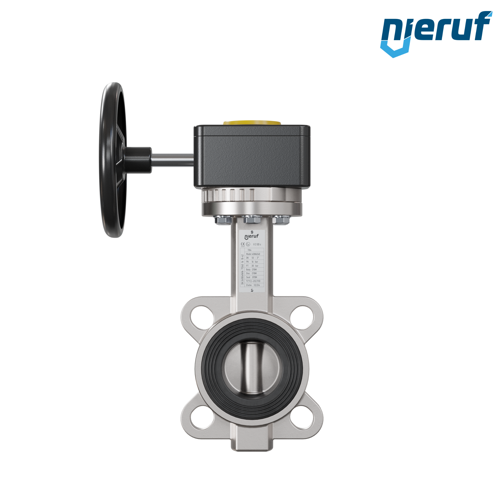 valvola a farfalla in acciaio inossidabile DN 50 PN16 AK08 EPDM volantino