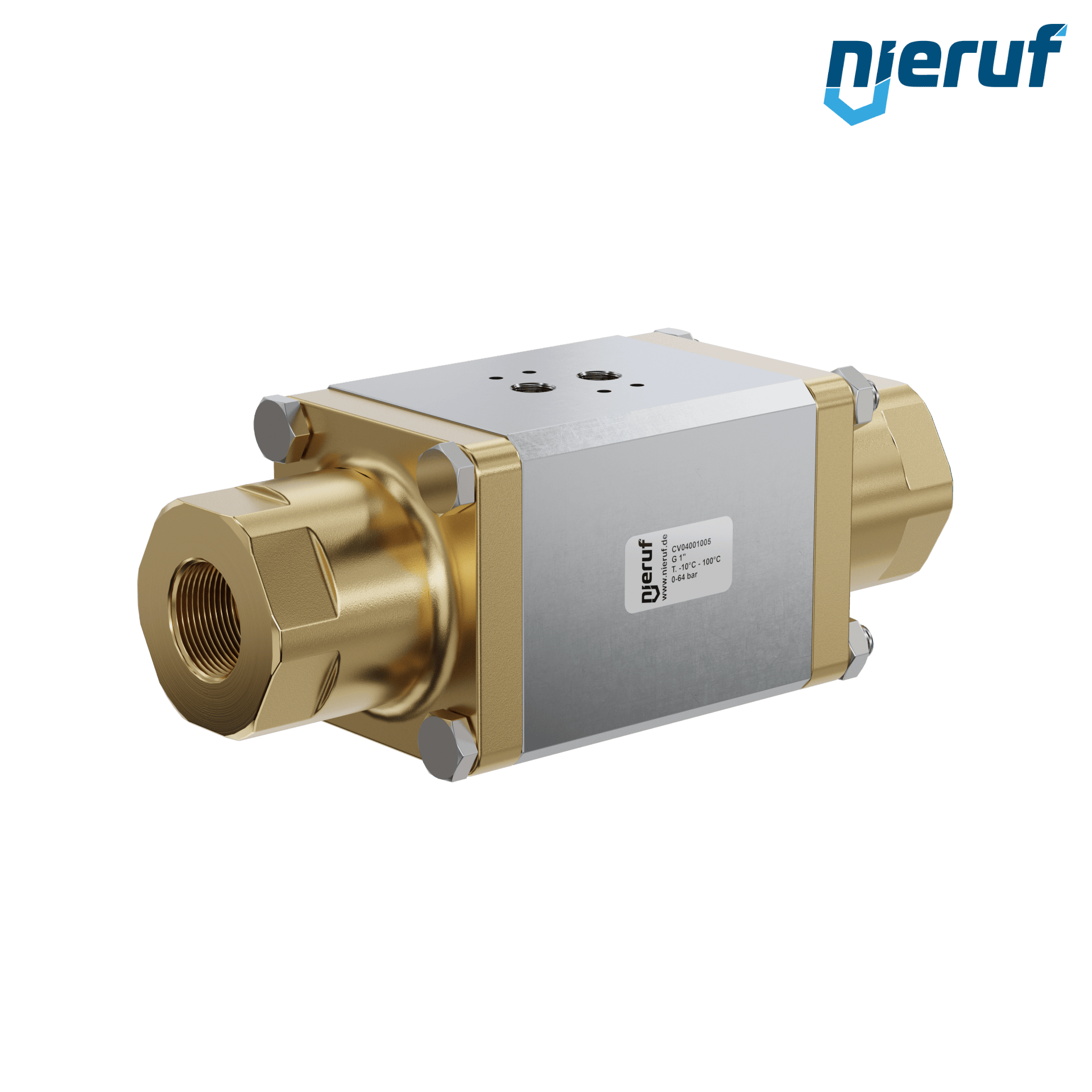 valvola coassiale a 2/2 vie CV04 1" pollici filettatura interna - DN25 ottone max. 64 bar NC - per applicazione con acqua