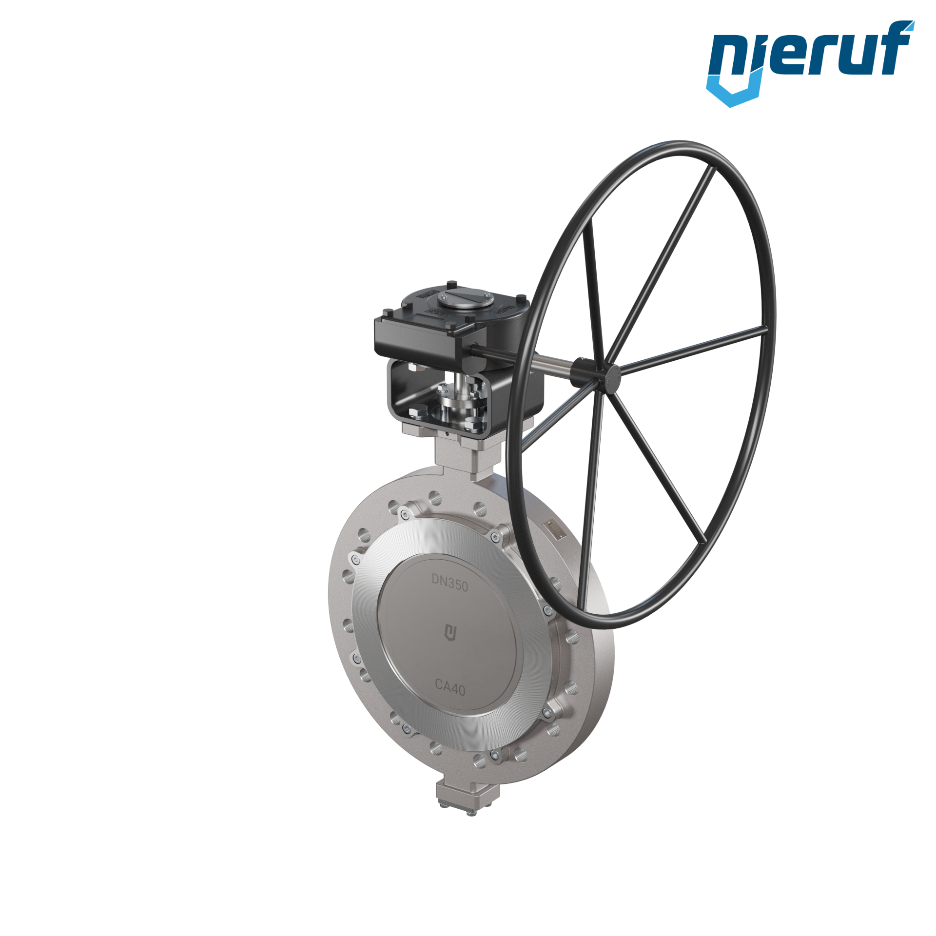 valvola a farfalla triplo eccentrico acciaio inox AK14 DN 350 PN25 volantino