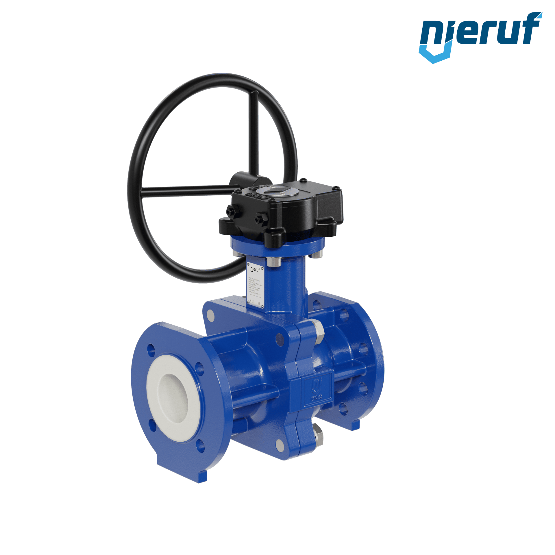 valvola a sfera flangiata PFA FK13 DN65 - 2 1/2" pollici PN10/16 in ghisa sferoidale 5.3103 con volantino manuale