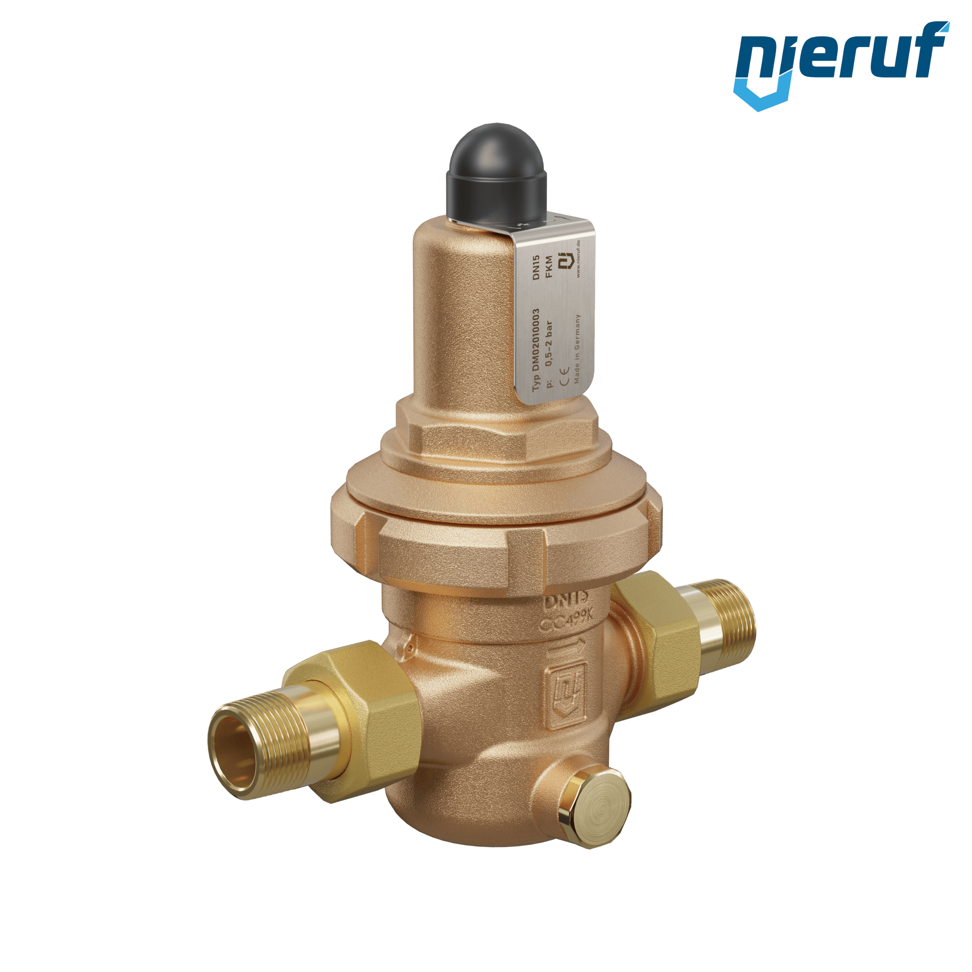 réducteur de pression 1/2" pouce mâle DM02 bronze FKM 0.5 - 2.0 bar
