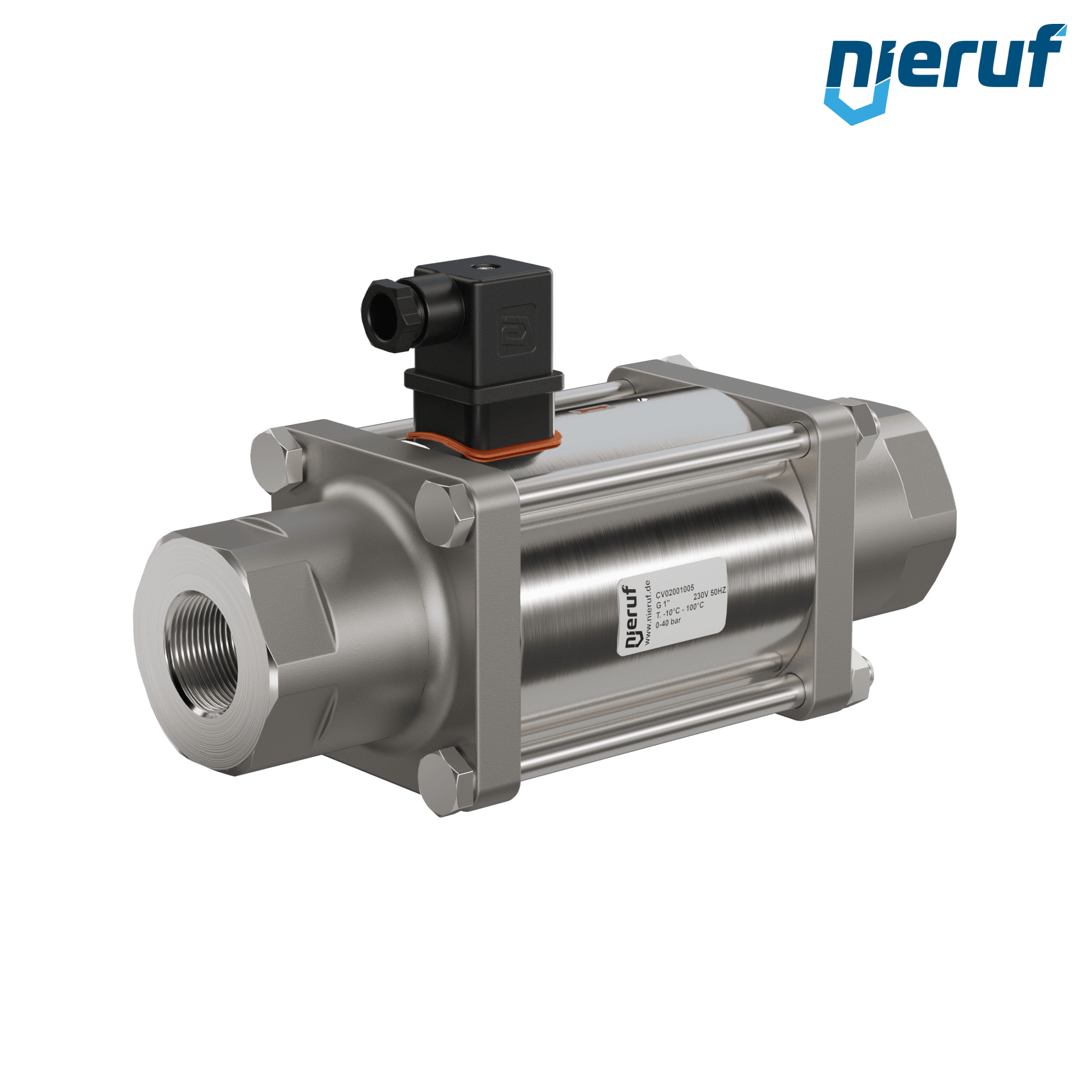 valvola coassiale 1" pollici filettatura interna - DN25 acciaio inossidabile 230V AC NC - per applicazione con acqua