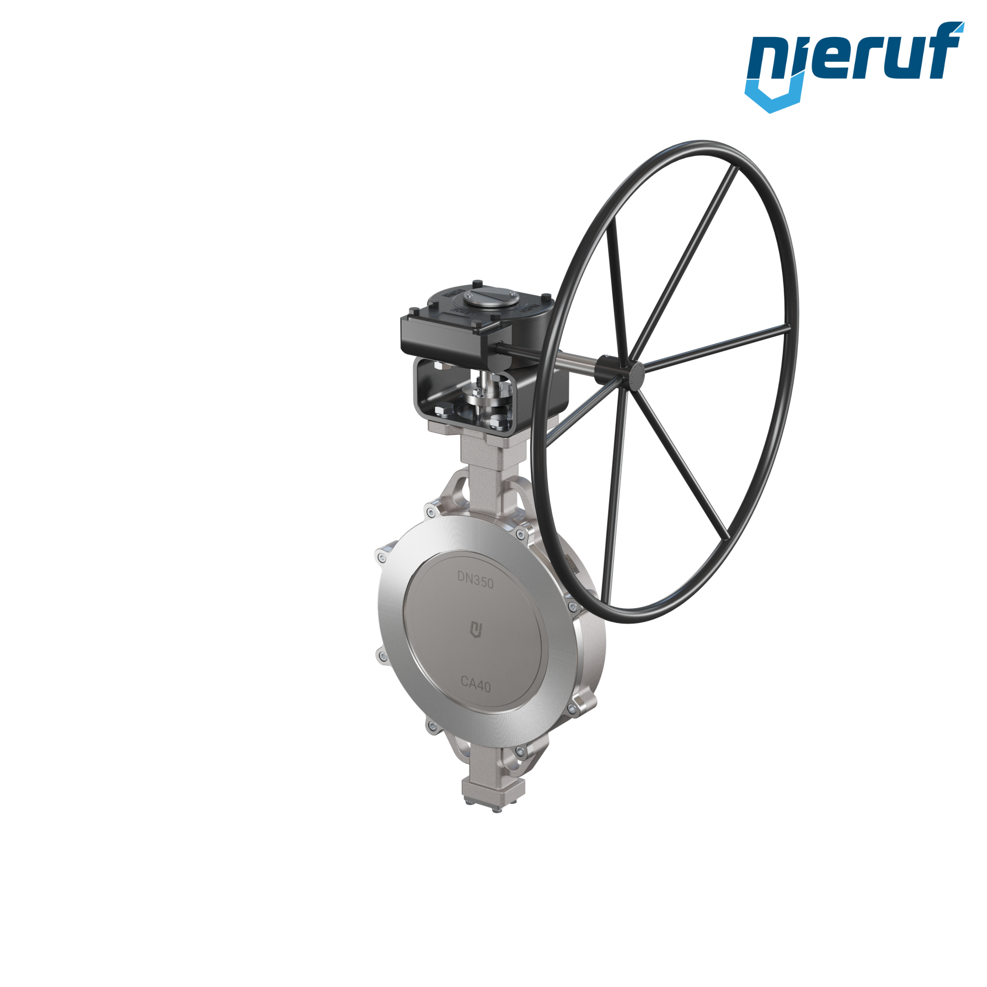 valvola a farfalla triplo eccentrico acciaio inox AK13 DN 350 PN10-40 ANSI150 volantino