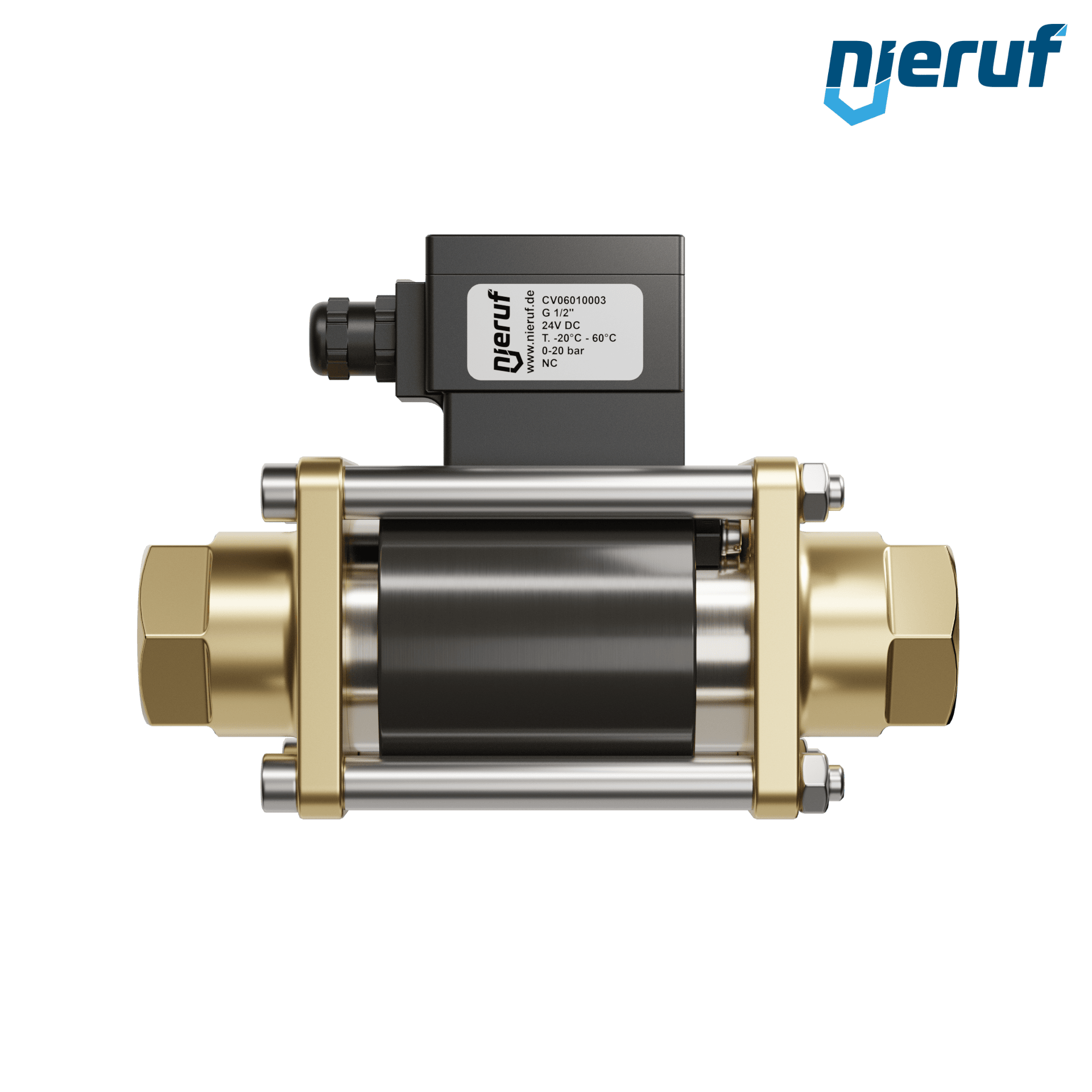 valvola coassiale ATEX CV06 1/2" pollici filettatura interna - DN15 ottone 24V DC NC