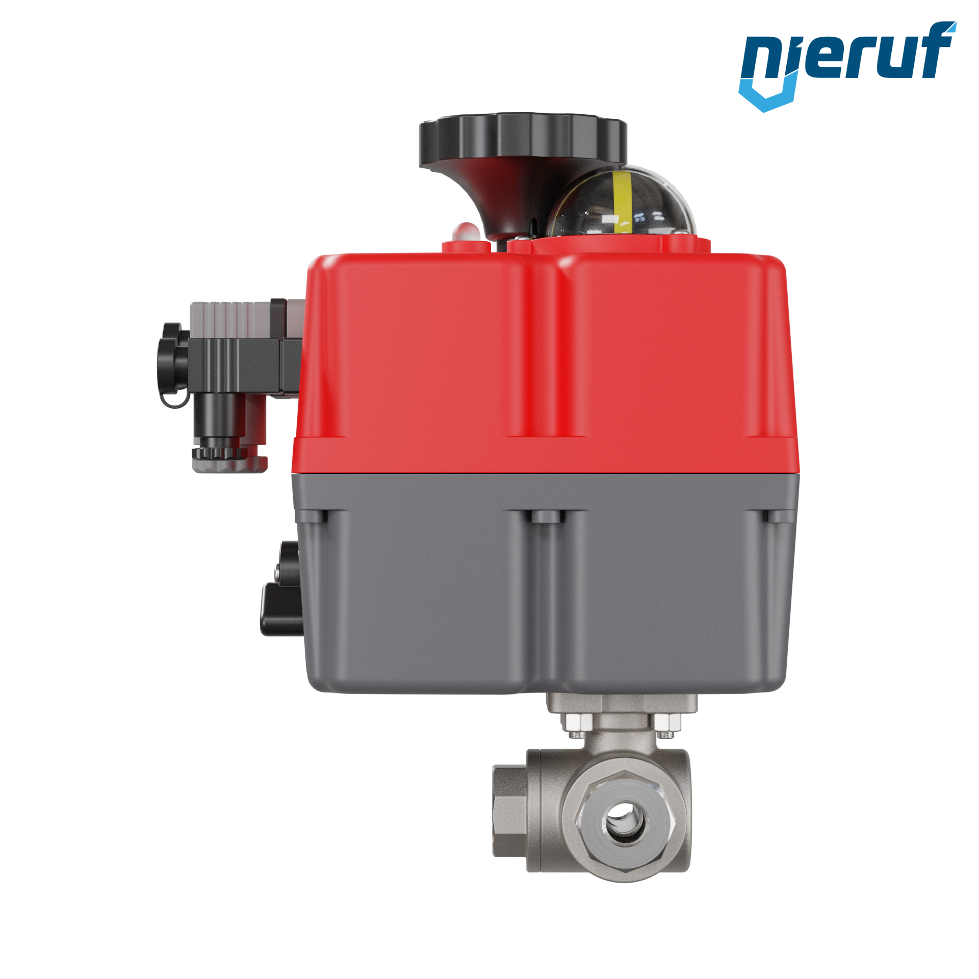 valvola a sfera a 3 vie con attuatore elettrico 24-240V DN8 - 1/4" pollici acciaio inossidabile a passaggio ridotto con incavo a forma di T