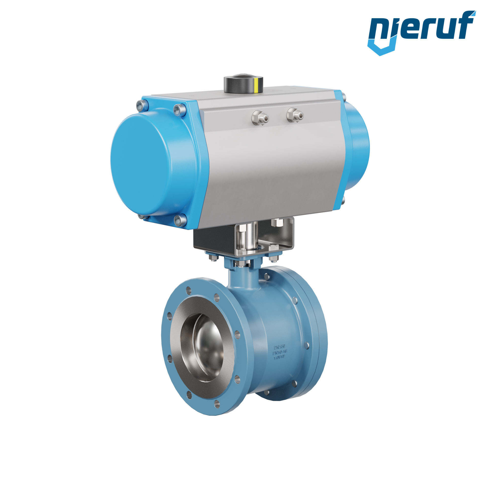 valvola a sfera flangiata dal design compatto DN150 PK06 azionamento rotativo pneumatico a semplice effetto