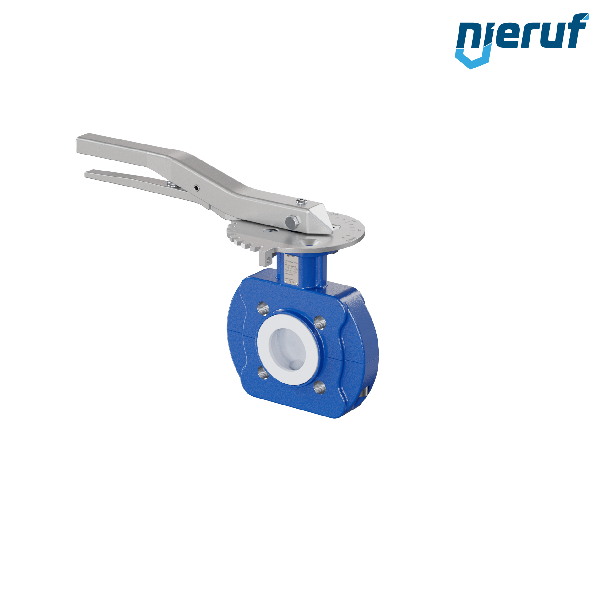 valvola a farfalla PFA PTFE AK10 DN25 ANSI150 leva inserto in FKM
