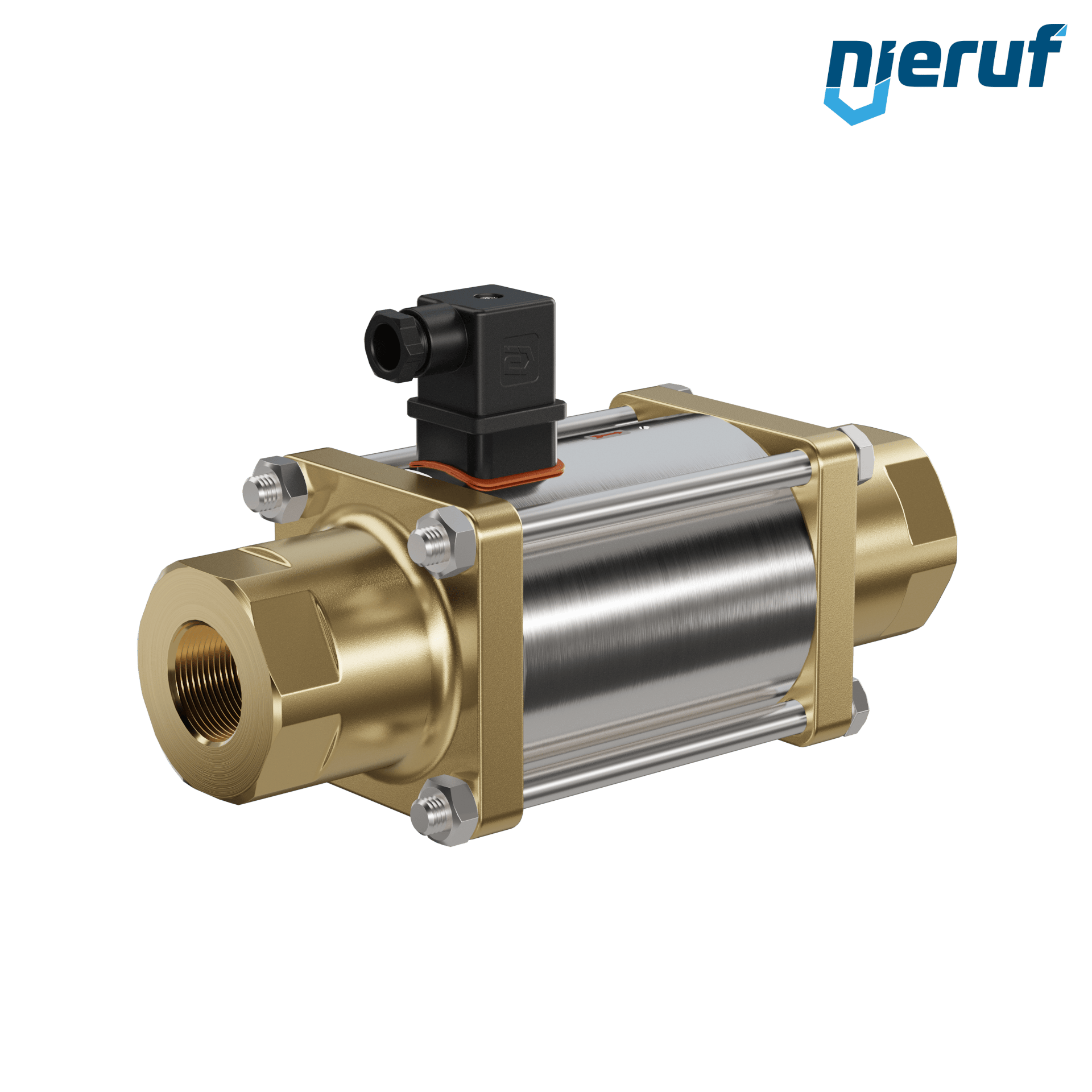 valvola coassiale 1" pollici filettatura interna - DN25 ottone 24V DC NO - per applicazione con acqua