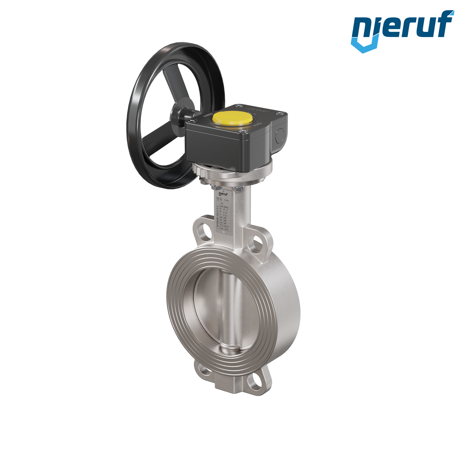 valvola a farfalla in acciaio inossidabile DN 125 PN16 AK08 metallo volantino