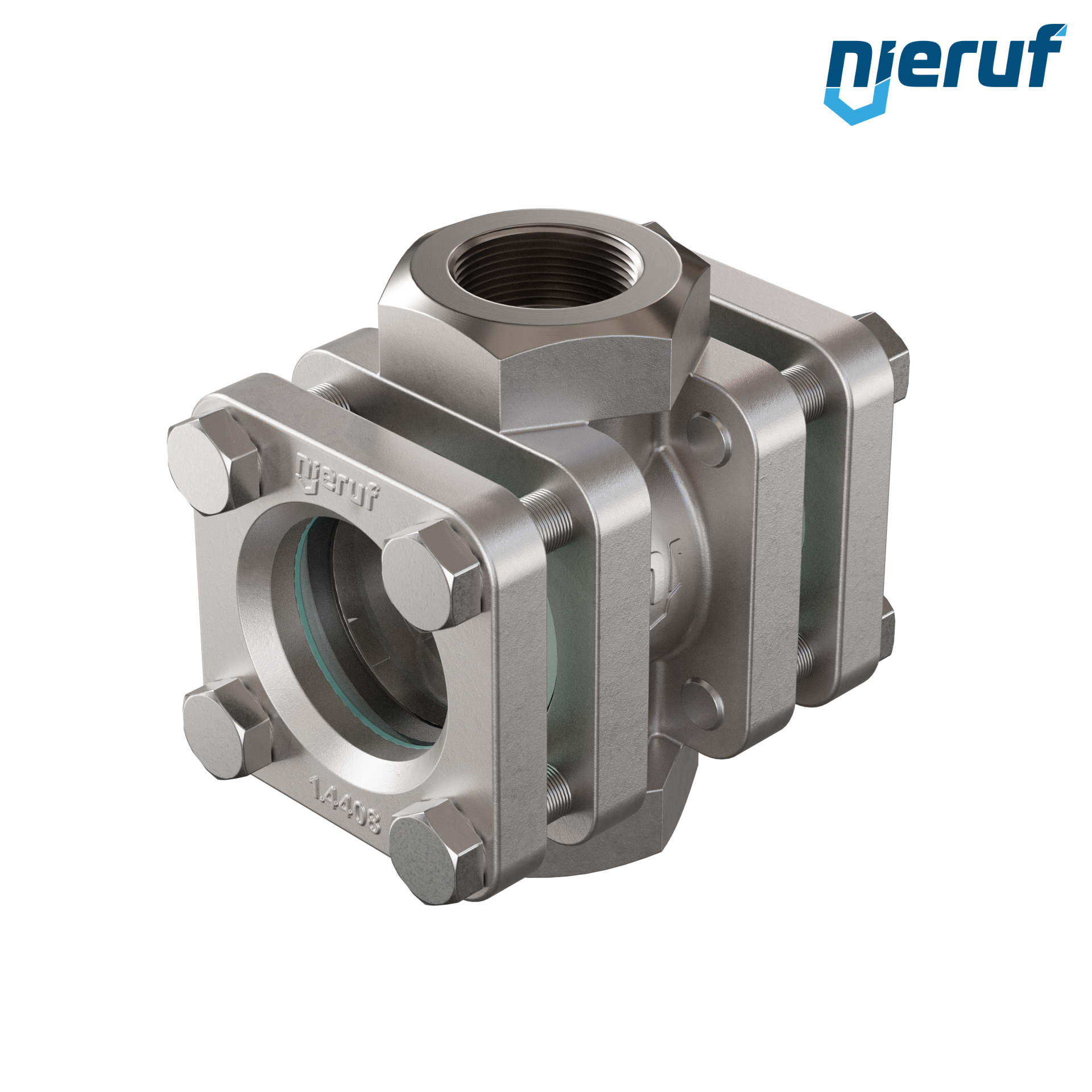 Specola visiva di osservazione G 1 1/2" pollici acciaio inossidabile AISI 316 40 bar filettatura interna BSP vetro borosilicato versione con disco